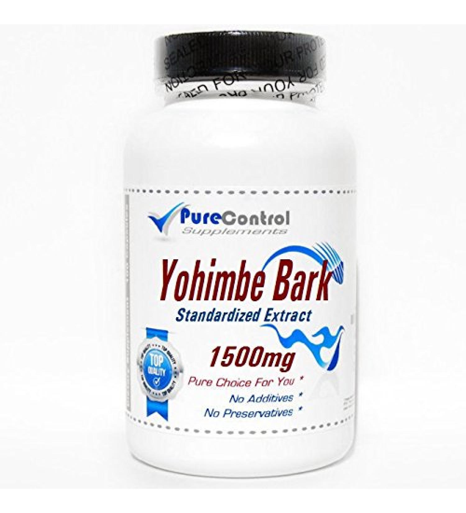Yohimbe Bark Standardized Extract 1500mg // 200 Capsules // Pure // by PureControl Supplements