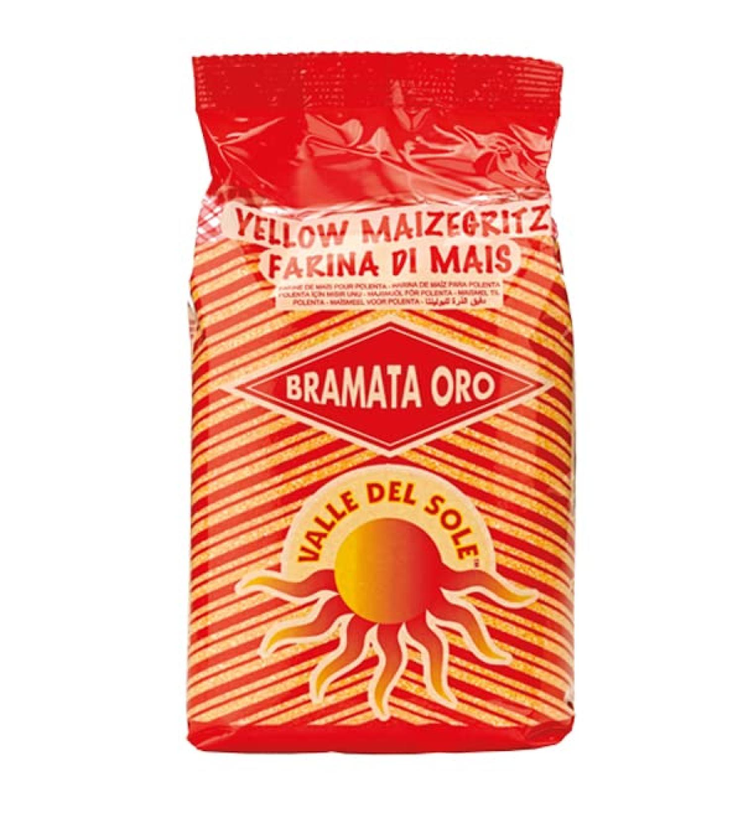 Valle Del Sole Bramata Oro Yellow Maize Gritz for Polenta 1KG - Premium Quality Italian Cornmeal - Buy Online on GoSupps.com