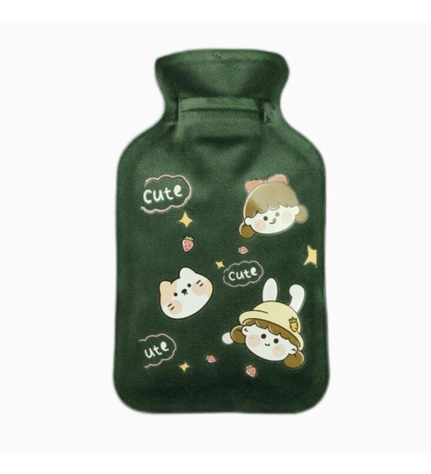 Cartoon Portable Heat Bottle with Plush Cover - Safe & Explosion-Protected Mini Warm Handbag (S-Pattern 18x11.5cm) - Buy Online on GoSupps.com