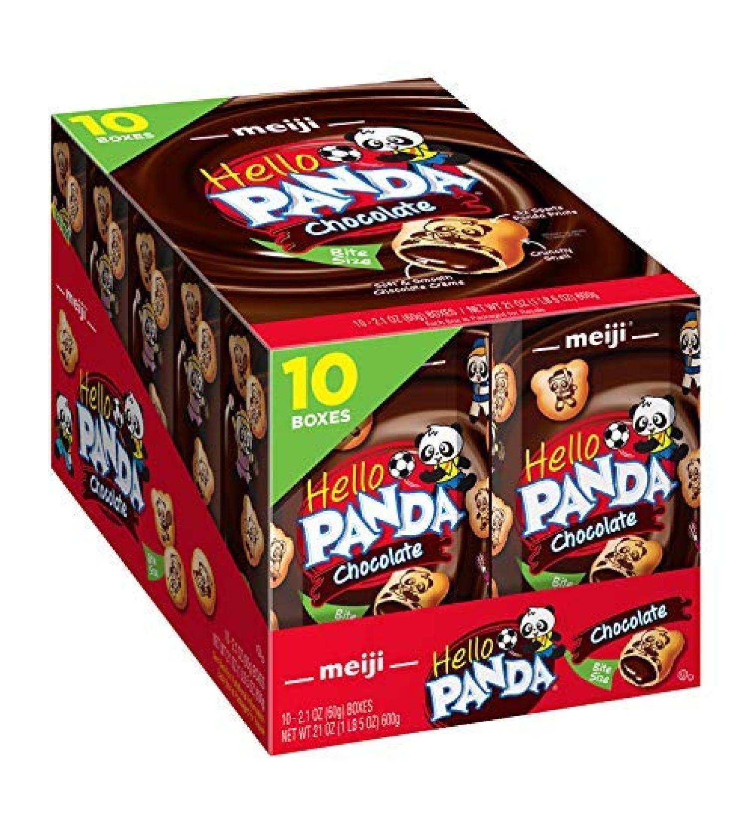 Meiji Hello Panda Chocolate Creme Filled Cookies - 2.1 oz (Pack of 10) - Fun Panda Sports Design - Buy Online on GoSupps.com