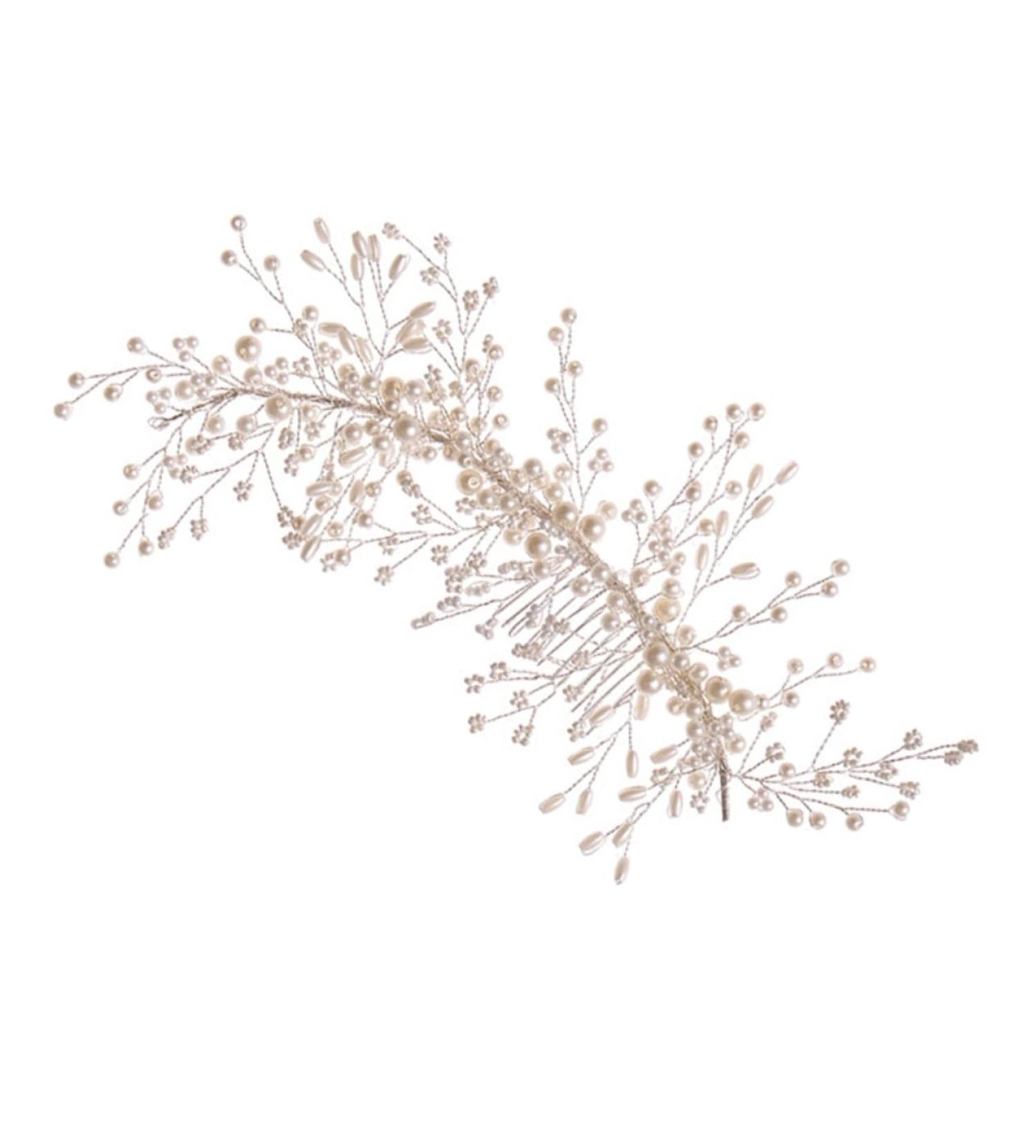 Didiseaon Braided Pearl Hair Comb Wedding Hair Clips Rhinestone Hair Clip Hair Clip for Wedding Bridal Headpiece Crystal Hair Accessories Headwear Abs White Dress Bride Hair up - Buy Online on GoSupps.com