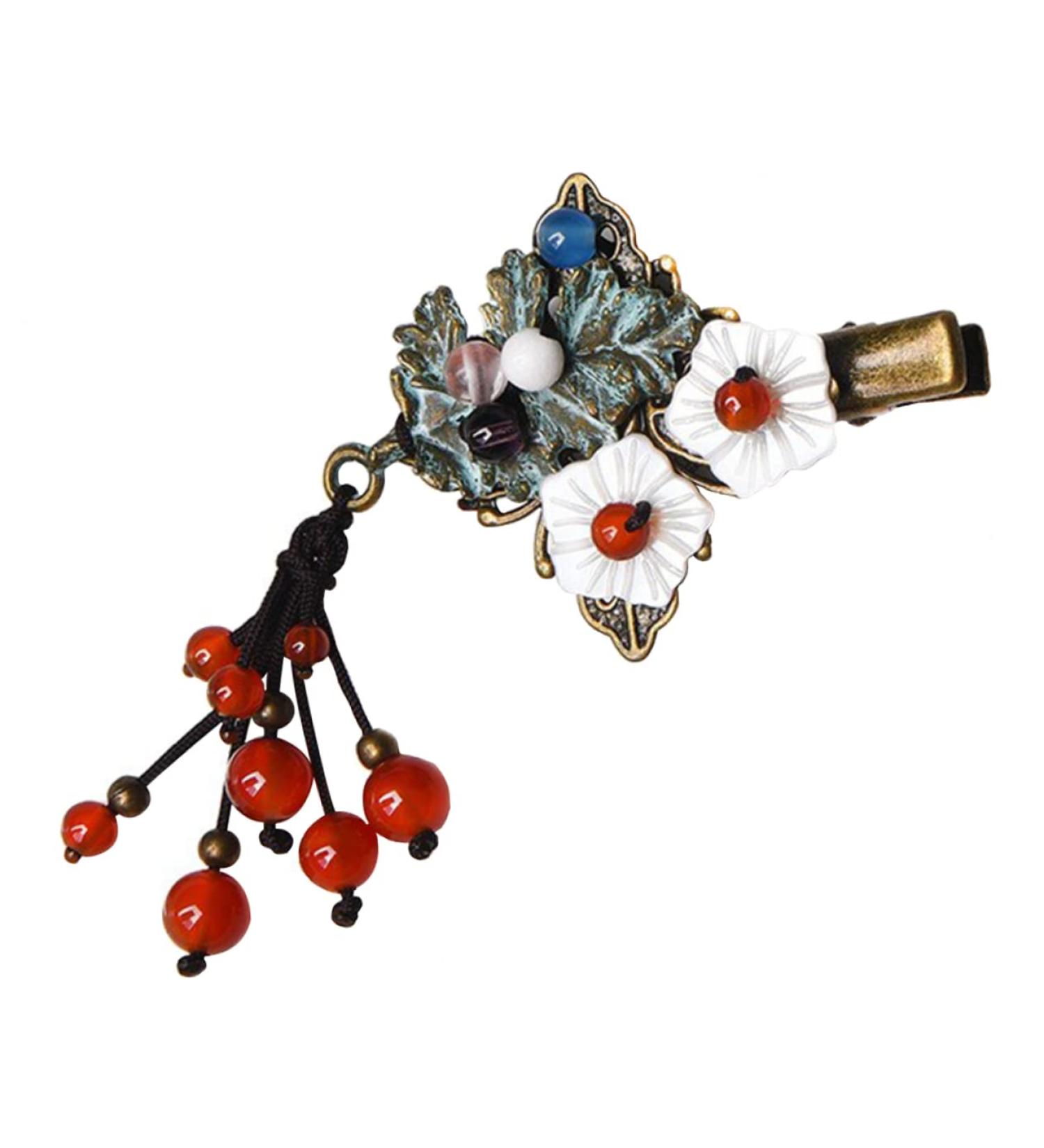 FRCOLOR Vintage Hair Clips tassel clip Clips Metal Alligator Clips Hairdressing Clips Leaf Bobby Pin Retro Clips japanese costume Miss shell flower green Womens Hair Clips - Buy Online on GoSupps.com