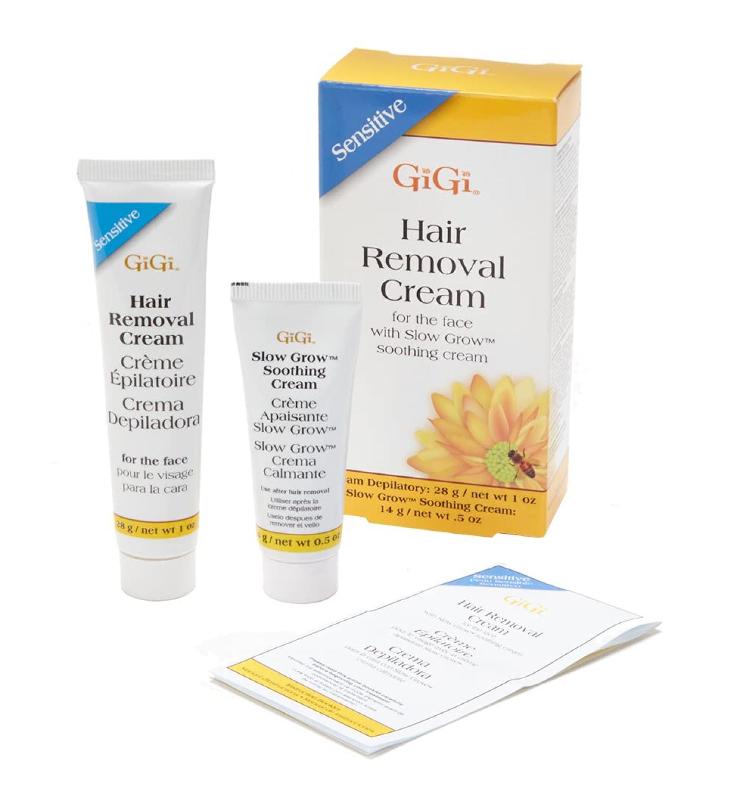 GiGi Face Hair Removal Cream with Slow Grow Soothing Cream - 2-Step System for Sensitive Skin - Buy Online on GoSupps.com
