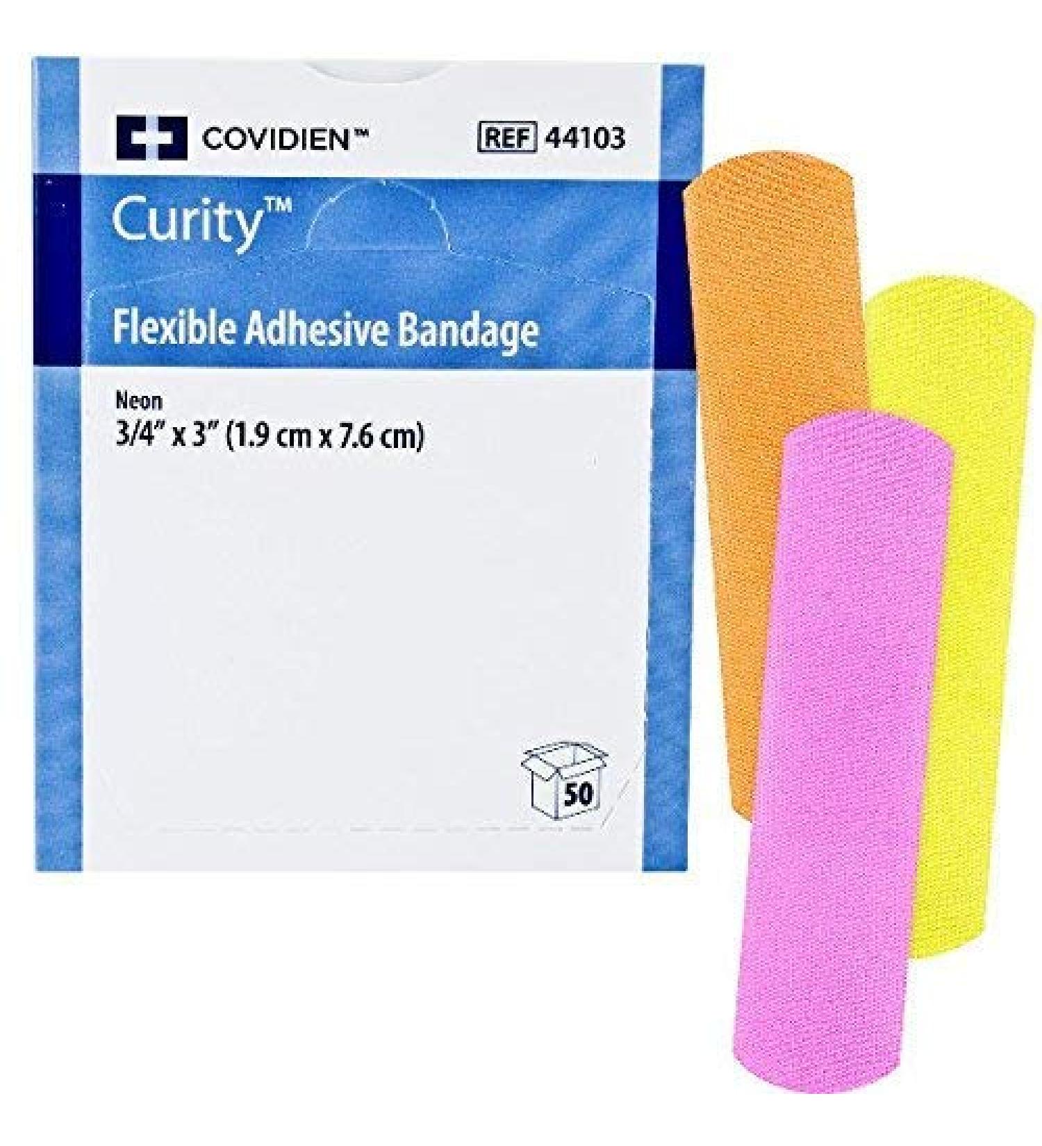 Covidien 44103 Curity Flexible Neon Bandage 3/4x3 50/Bx