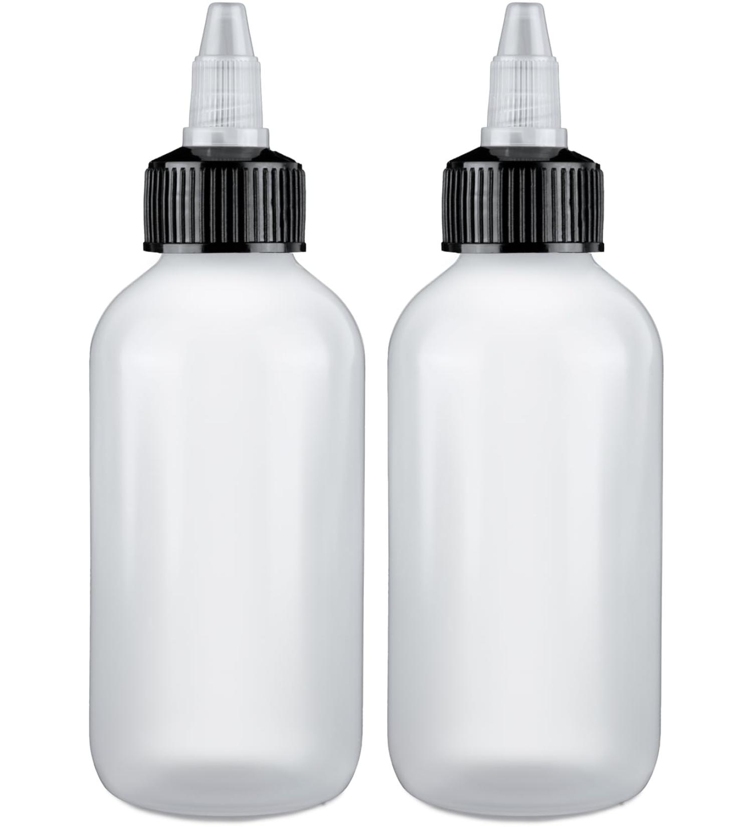 Twist Top Applicator Bottles - Refillable Squeeze Plastic Bottles with Black Nozzle (2 Pieces) | Versatile & Perfect for All Your Needs - Buy Internationally - Buy Online on GoSupps.com
