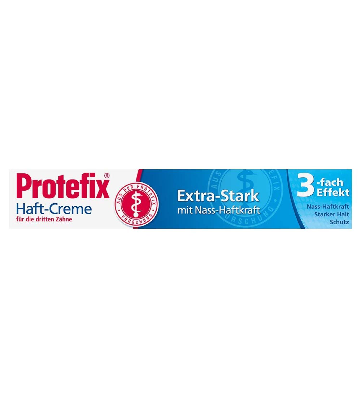 Protefix Extra Strong Denture Adhesive Cream - 47g | Long-Lasting Wet Adhesive Power for Secure Fit - Buy Online on GoSupps.com