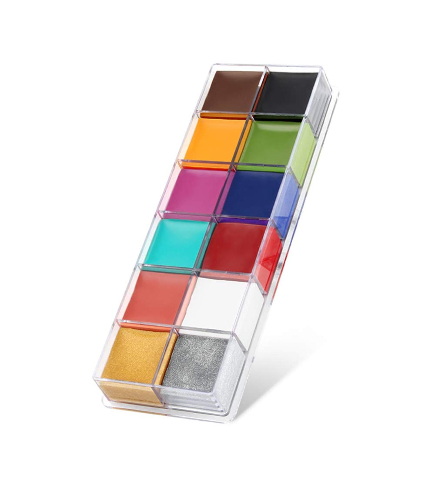 Colorful Body Oil Cosmetics for Halloween, Fancy Dress, Carnival - 12 Temporary Tattoo Paints - Buy Online on GoSupps.com