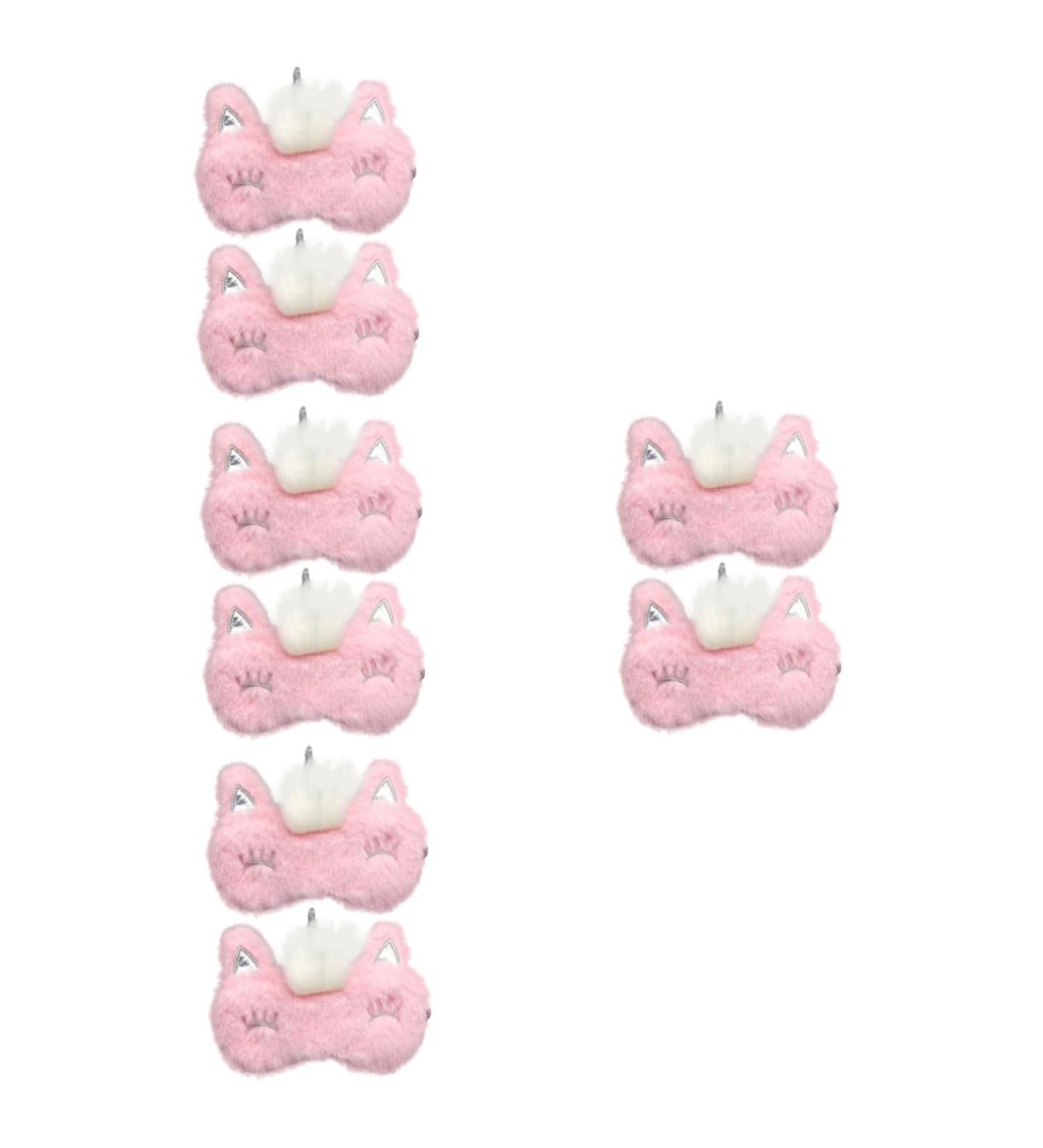 Mobestech 8 Pcs Plush Eye Masks for Kids & Adults | Furry Sleep Masks & Eye Patches | Ideal for Sleep & Relaxation - Buy Online on GoSupps.com