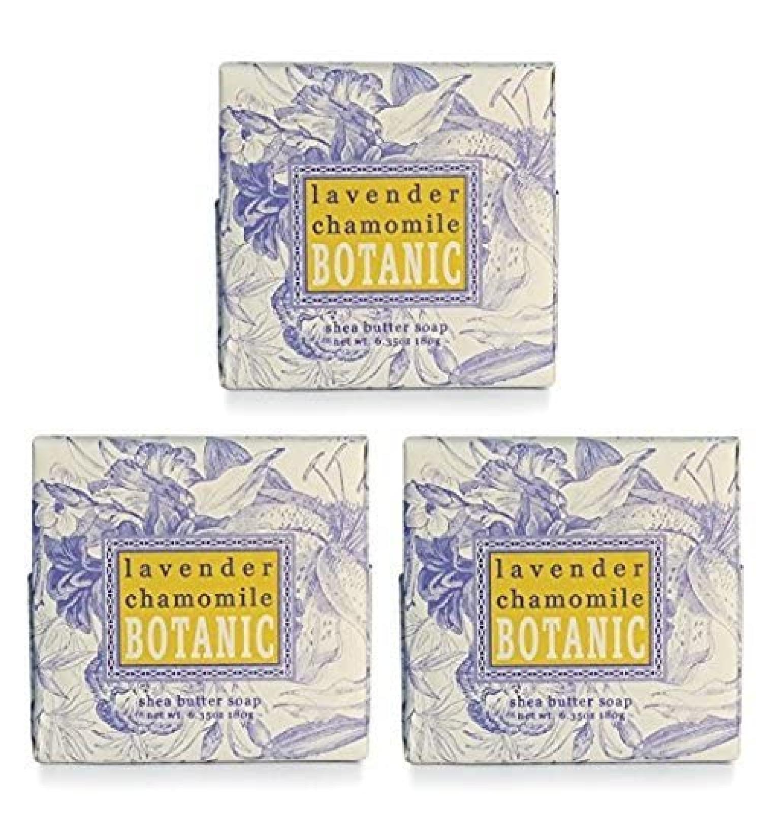Greenwich Bay Lavender Chamomile Soap - Enriched with Shea Butter Cocoa Butter and Essential Oils of Lavender and Chamomile - 6.35 Oz Botanic Vegetable Soap Bar by Greenwich Bay Trading Company