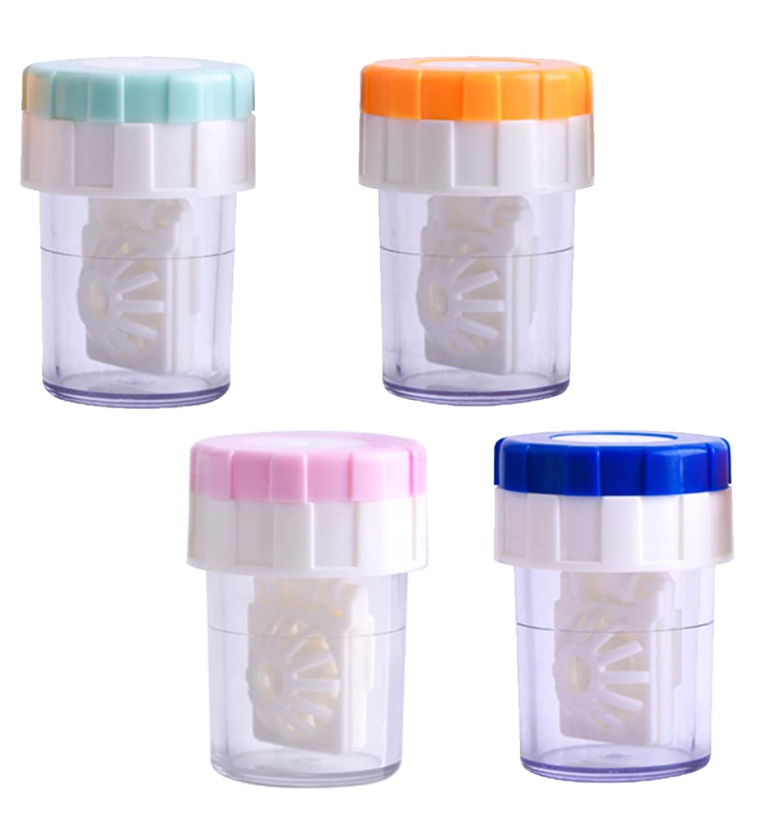 Dtoterul Contact Lens Containers - 4 Pack Cleaning Cases in 4 Colors | Ideal for Daily Travel & Lens Storage - Buy Online on GoSupps.com