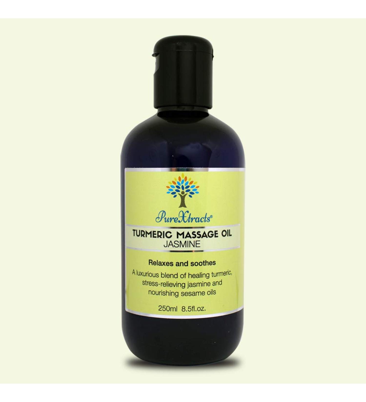 Turmeric Massage Oil with Jasmine- 100% Natural Arthritis Relief Great After Exercises Relaxing Anti-inflammatory Smells Amazing - by PureXtracts 250 ml (Pack of 1)