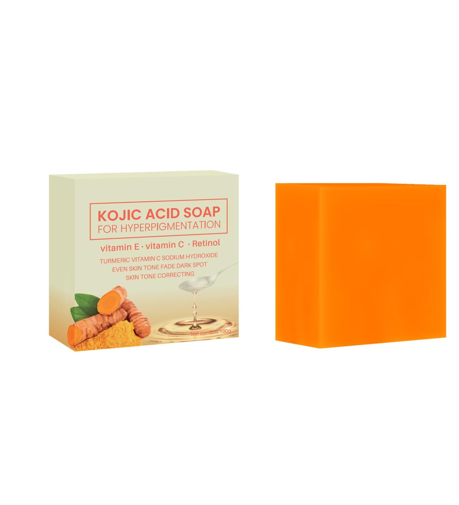 Kojic Soap with Vitamin C & Vitamin E Moisturize Skin Reduce Skin Acne and Spot Bath Soap for Face and Body