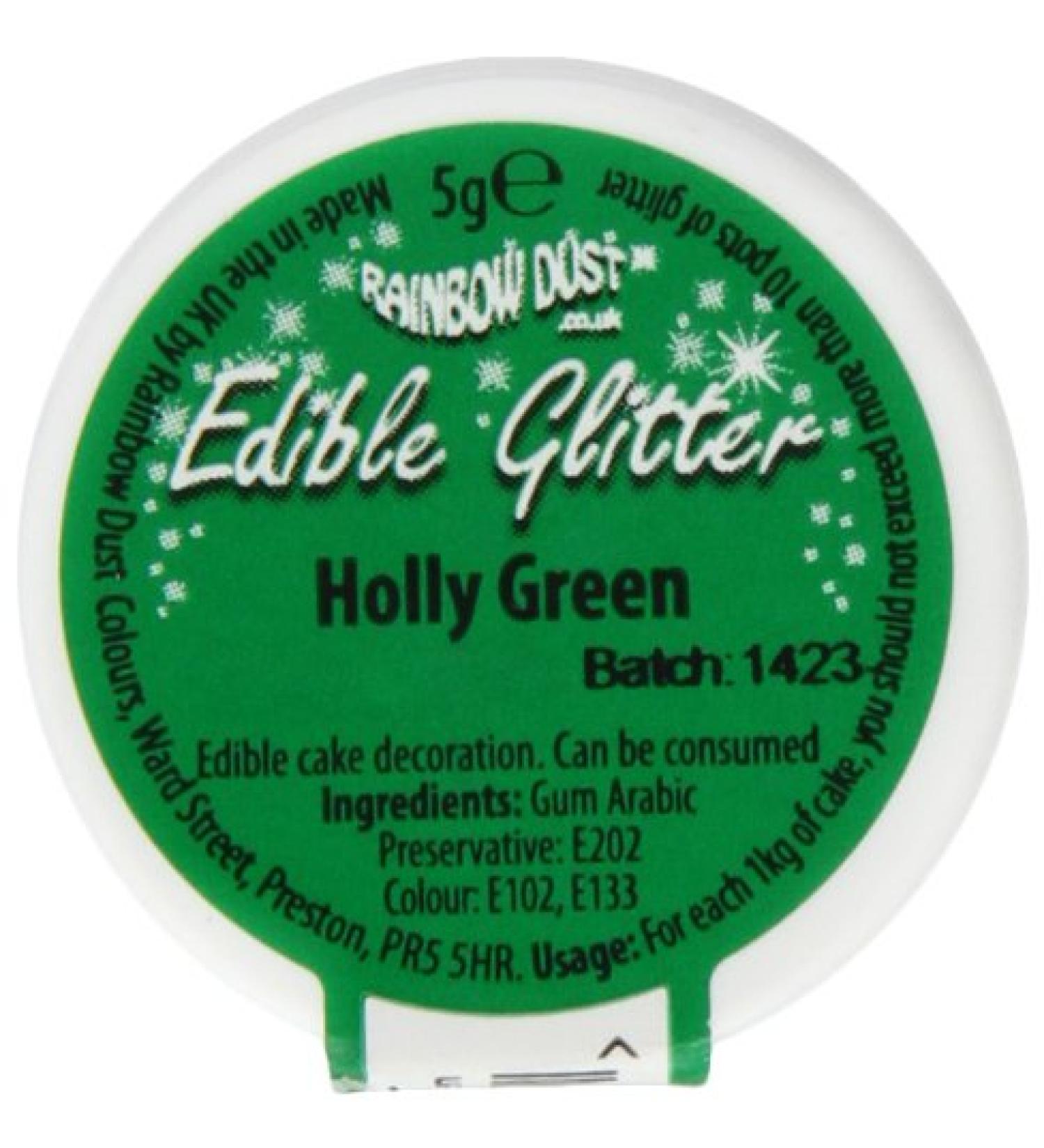 Rainbow Dust Edible Glitter Holly Green - Buy Online on GoSupps.com