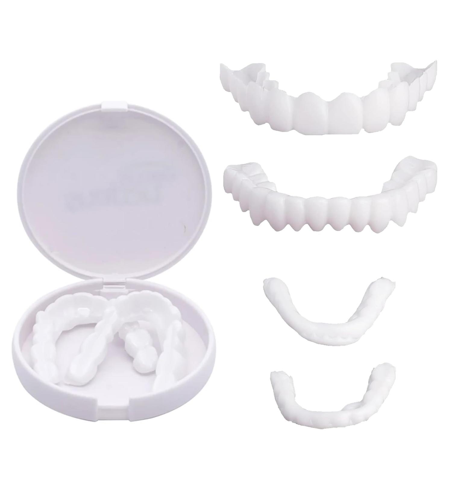 Shop High-Quality Fake Teeth & Temporary Dentures for Men & Women - 4 Pairs of Comfortable False Teeth - Buy Online on GoSupps.com