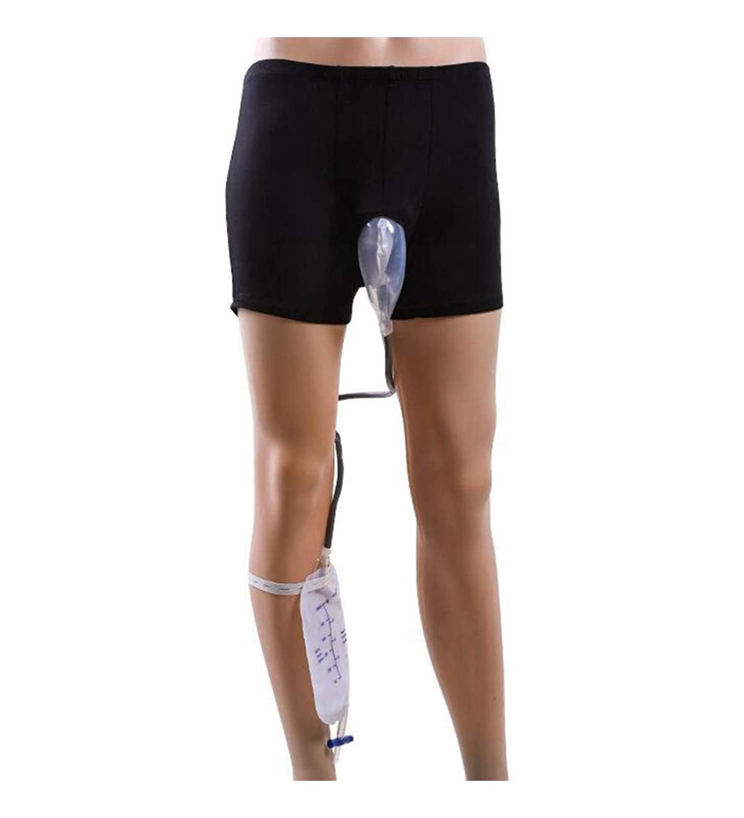 Men Wearable Urine Bag Incontinence Pants Reusable Male Urinal Leg Bag Silicone Urine Funnel Pee Holder Collector with Catheter(Size:M) Medium - Buy Online on GoSupps.com