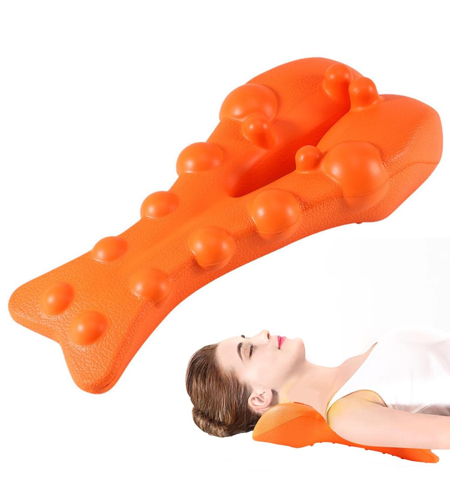Cliunt Relief Trapezius Stretcher & Trigger Point Massage Device - Upper Back & Neck Pillow for Relaxation - Orange - Buy Online on GoSupps.com