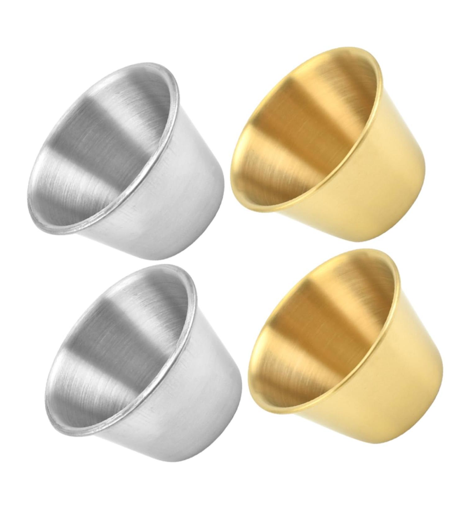 Zerodeko 4pcs Stainless Steel Dipping Sauce Cup Soup Sushi Dipping Bowls Sauce Seasoning Plate Stainless Steel Sauce Dish Gravy Bowl Stainless Steel Portion Cup Desert Round Soy Sauce Bowl - Buy Online on GoSupps.com