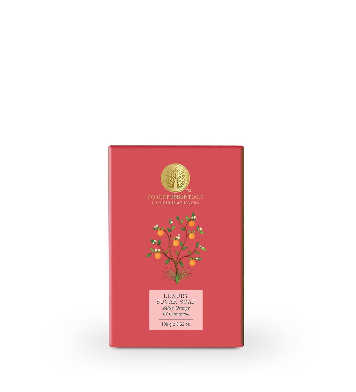 Luxury Sugar Soap - Bitter Orange & Cinnamon | Organic Ayurvedic Handmade Bath Soap | Smooth & Soft Skin | Forest Essentials - Buy Online on GoSupps.com