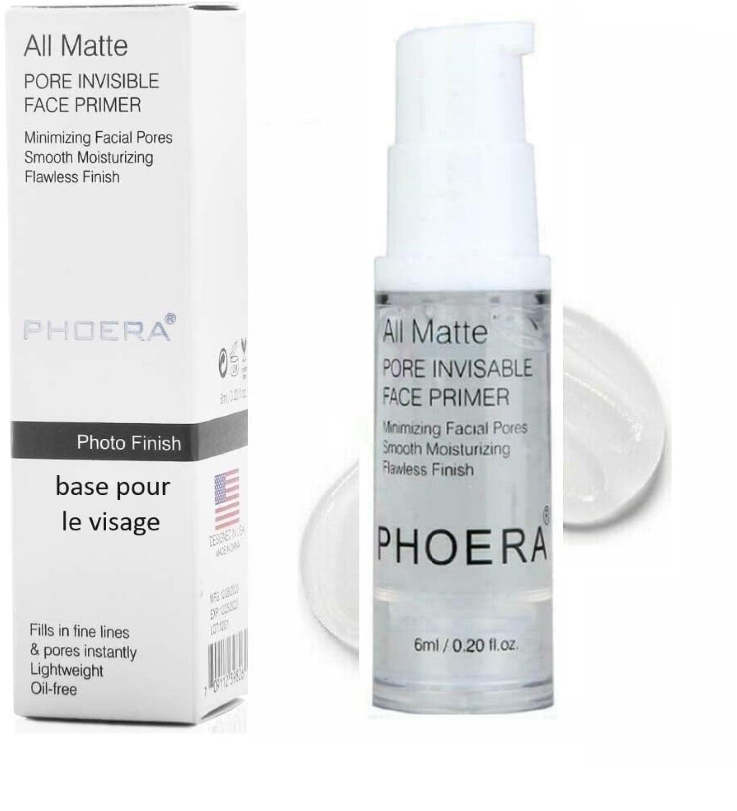 PHOERA Primer Matte Finish Face Makeup Pore filler Primer Foundation Base Oil Control Full Coverage Make Up Base Concealer Long Lasting Non Greasy Flawless Pores Minimiser Liquid Moisturizing (6ml.) 6 ml (Pack of 1) - Buy Online on GoSupps.com