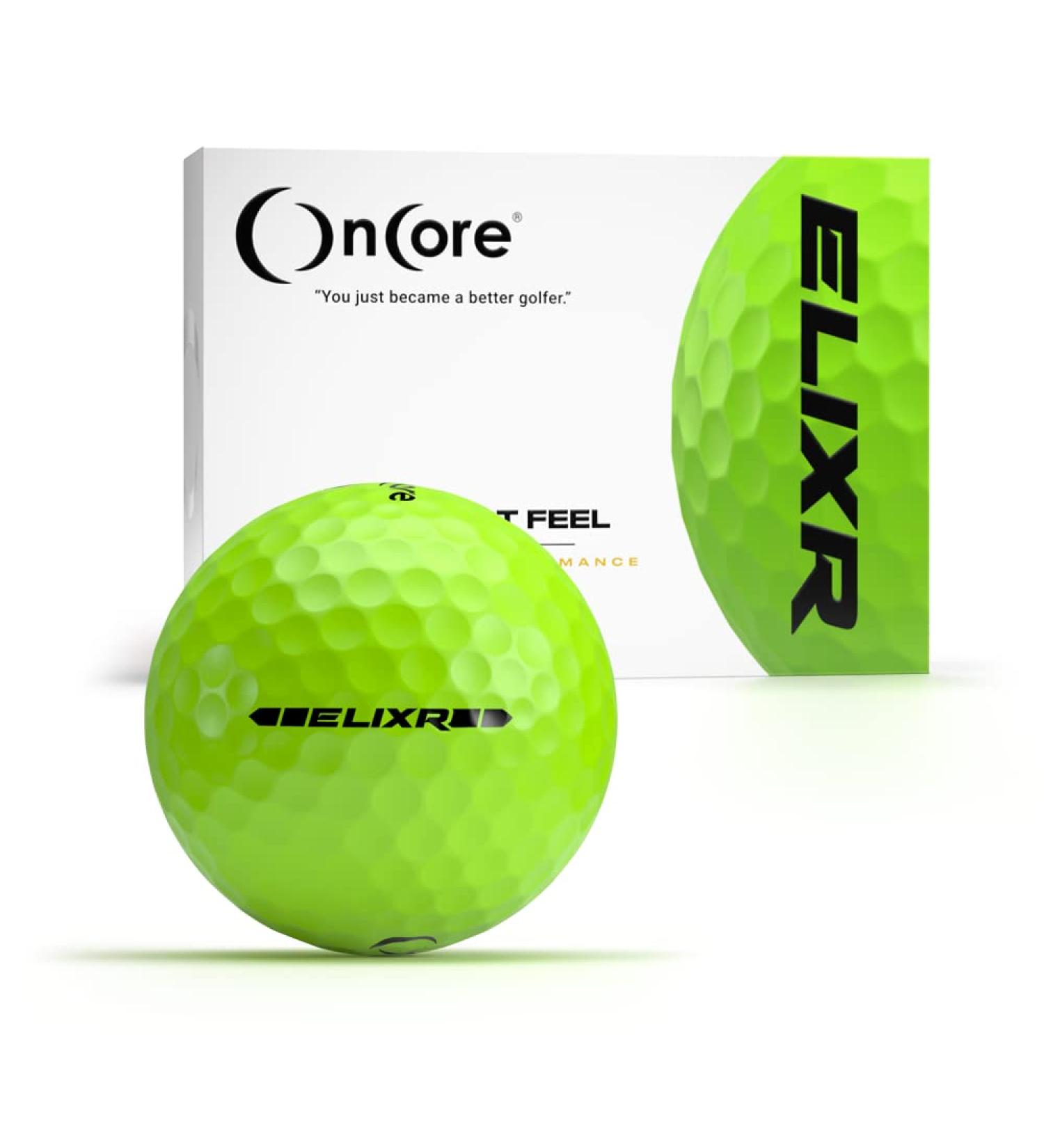 ONCORE GOLF ELIXR Tour Ball (2020) - Green Matte - One Dozen High Performance Golf Balls - Buy Online on GoSupps.com