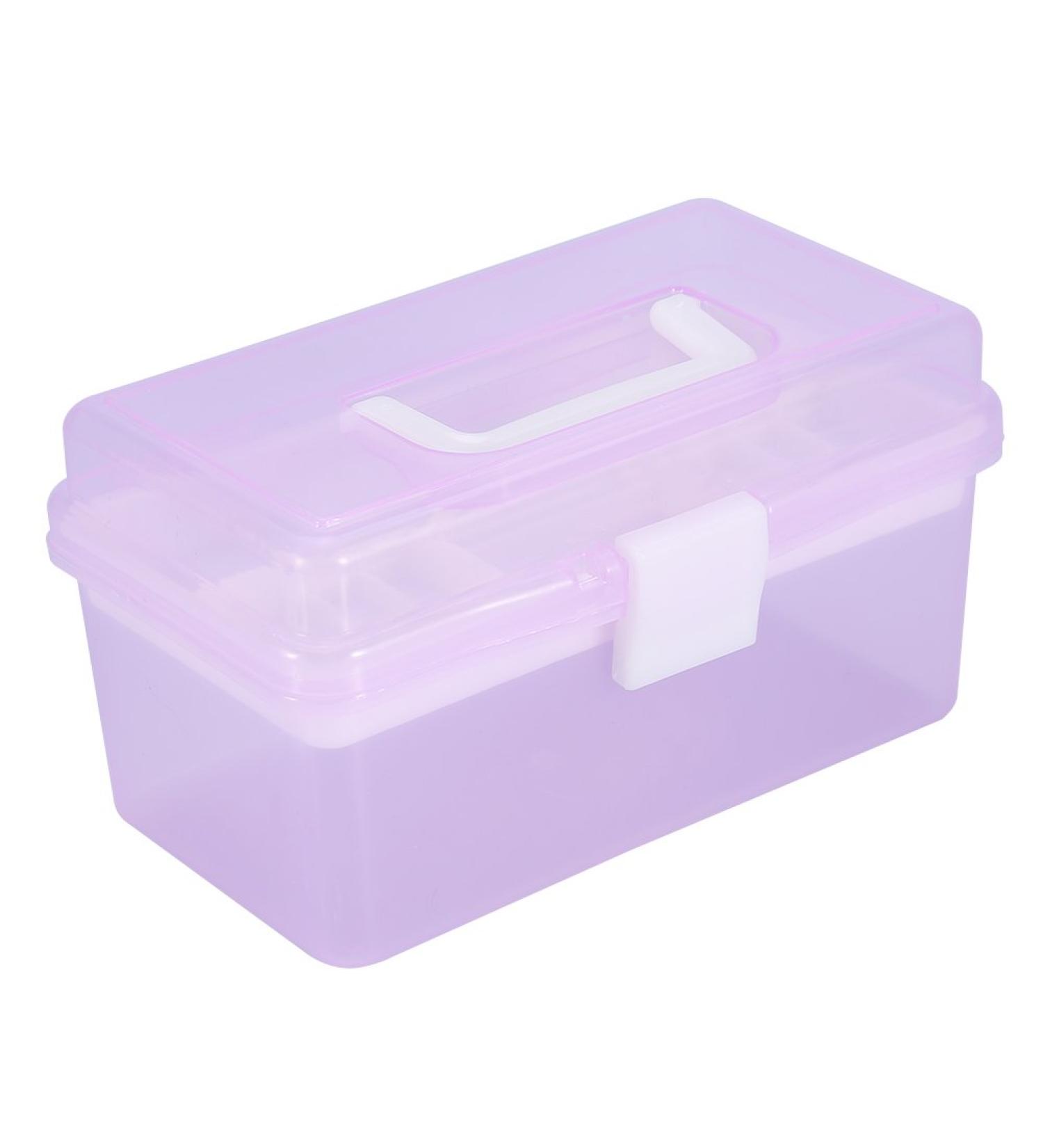 Multifunctional Nail Art Storage Case | 3-in-1 Makeup & Manicure Organizer Small Cosmetic Tools Container - Buy Online on GoSupps.com