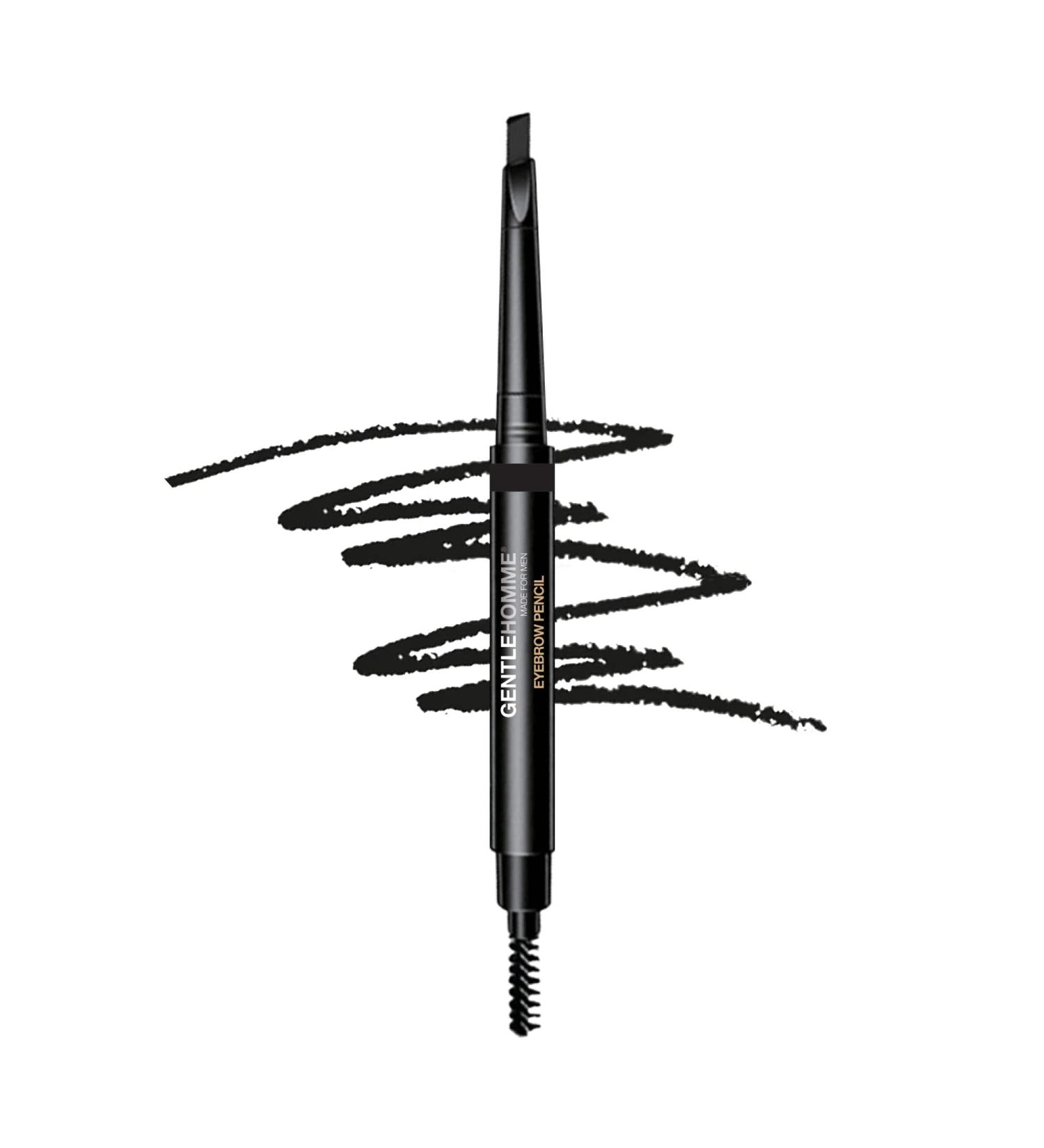 Gentlehomme Mens Eyebrow Pencil Black - Waterproof 2-in-1 Brush & Pencil for Defined & Long-Lasting Brows - Buy Online on GoSupps.com