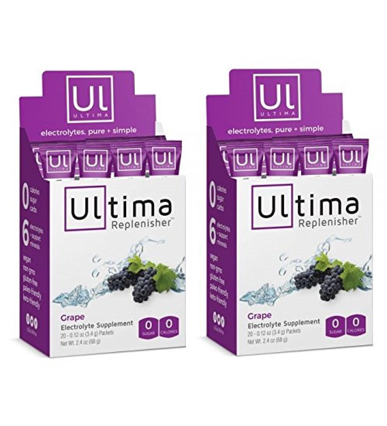 Hydrating Electrolyte Powder - Grape Flavor - 20 Count Packets x 2 - Buy Online on GoSupps.com
