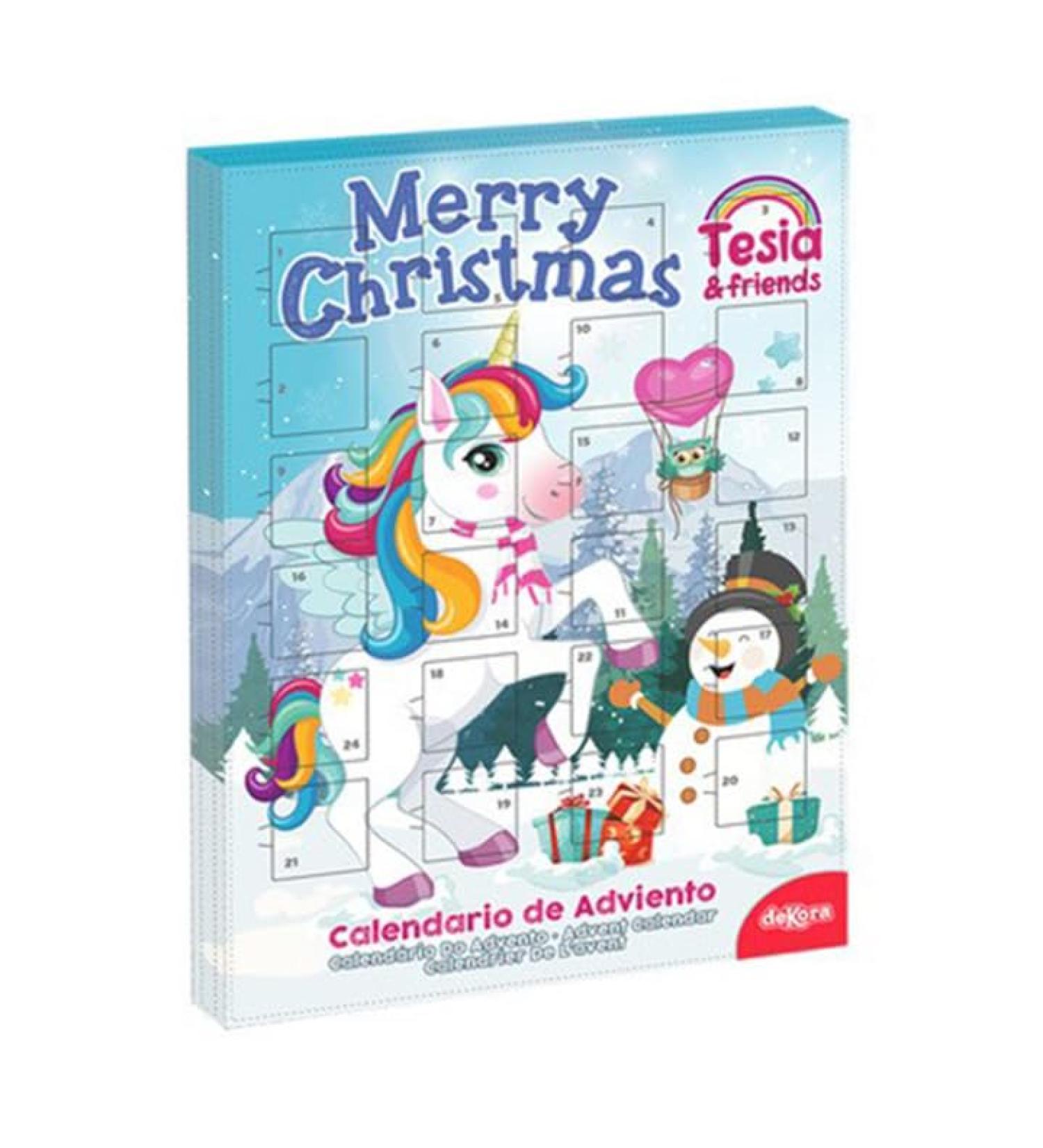 dekora - Chocolate Advent Calendar | Advent Calendar for children Unicorn Tesia in the snow – 50 g