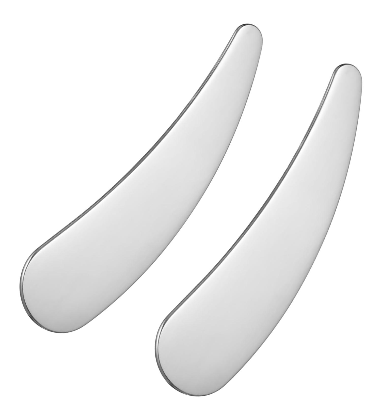 MUSISALY 2pcs Cosmetic Spatula Mask Spa Mini Spoon Facial Makeup Spatula Face Cream Scoop Rod Stainless Steel - Buy Online on GoSupps.com