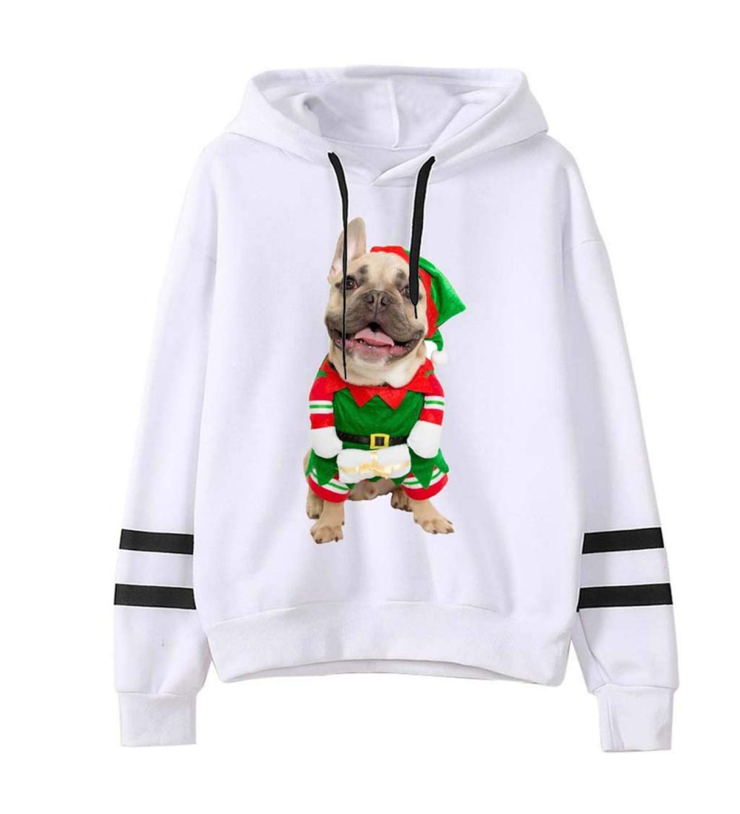 Bigfanshu Womens Tops Christmas Print Hooded Long Sleeves Sweatshirt Pullover Shirt - Buy Online on GoSupps.com