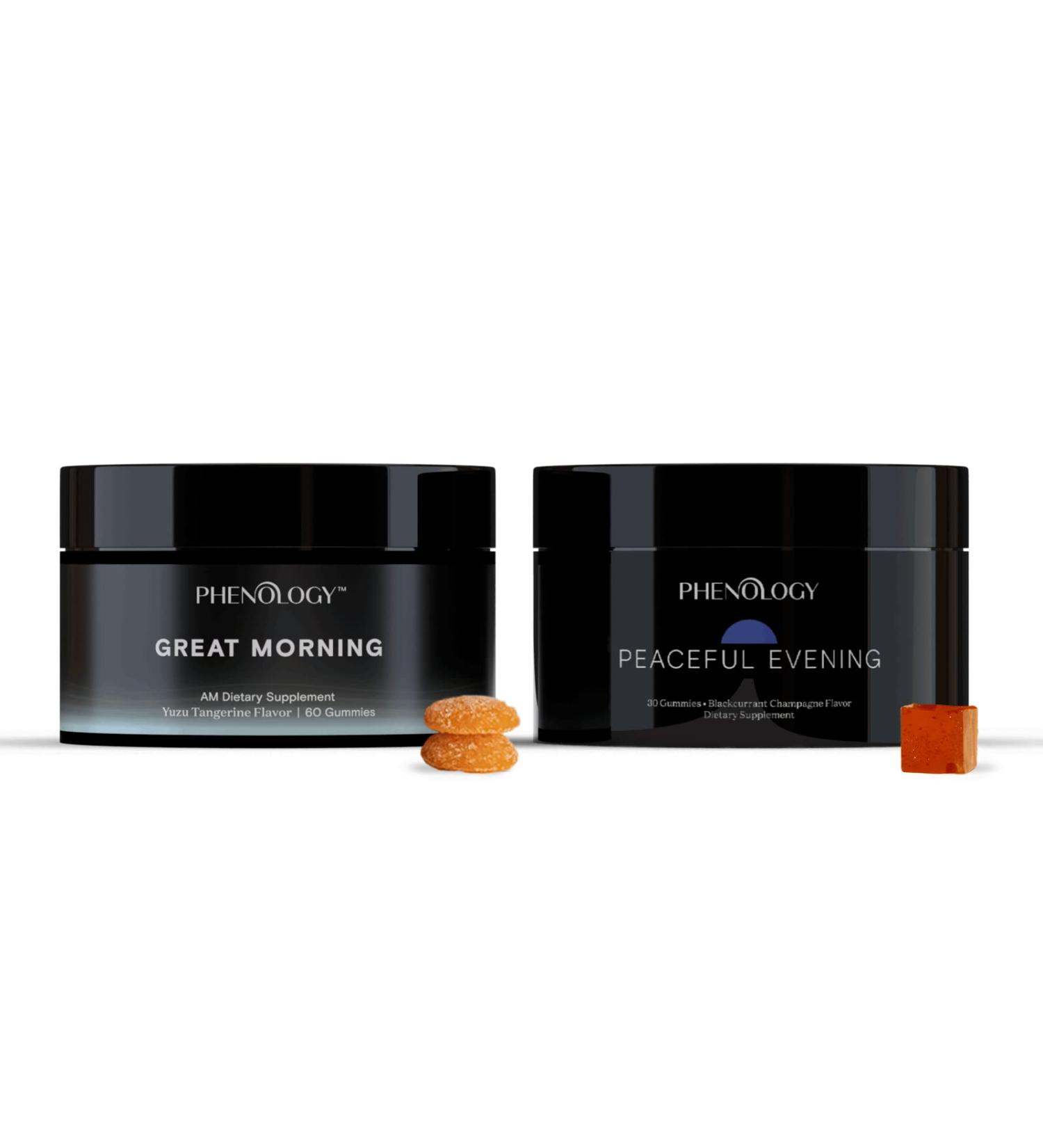 Phenology Menopause Relief Daily Duet with Melatonin 3mg  Morning & Evening Jars 30 Day Supply  Menopause Symptom Relief - Hot Flashes Night Sweats Fatigue Mood Swings* - Non-GMO Relief Duet with Melatonin