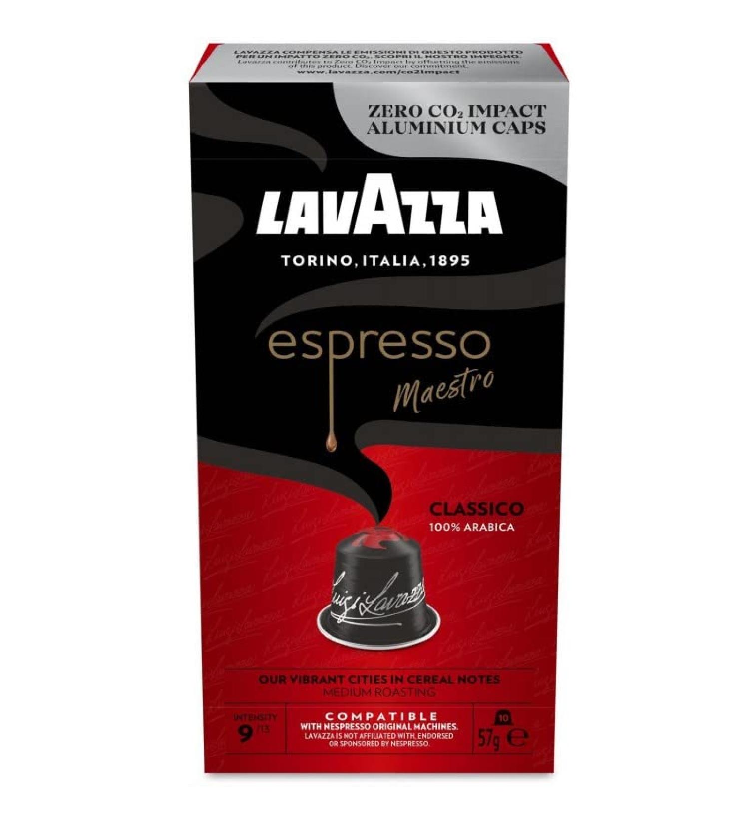LAVAZZA - Maestro Classico Espresso Coffee Capsules X10 57G - Pack of 4 - Sold in Packs - Buy Online on GoSupps.com
