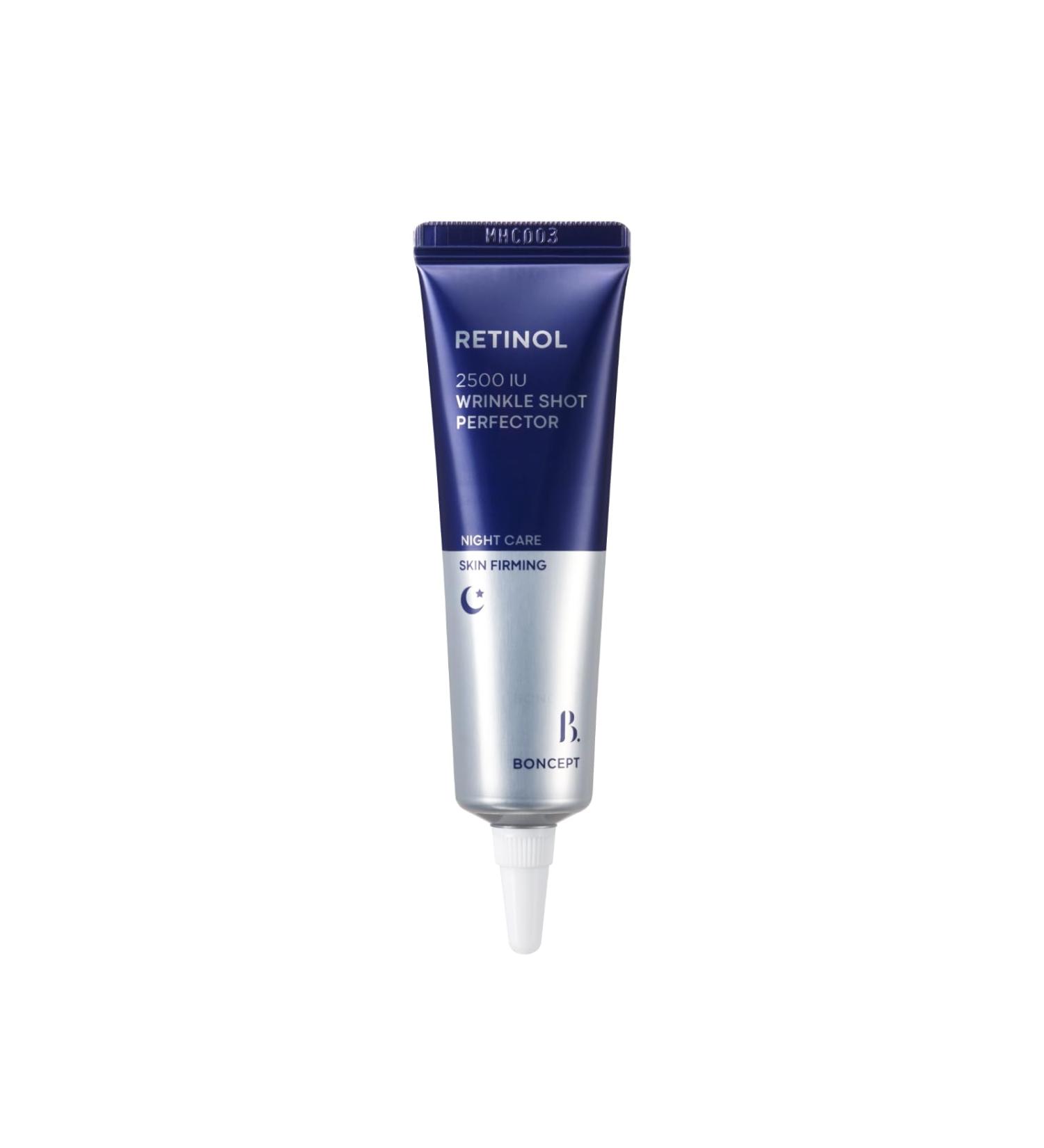 BONCEPT Retinol 2500 IU Wrinkle-Shot Perfector 7-Day Intensive Anti-Aging Dark Spot Cream | Bakuchiol & Retinol K-Beauty Treatment (0.5 fl oz / 15 ml) - Buy Online on GoSupps.com