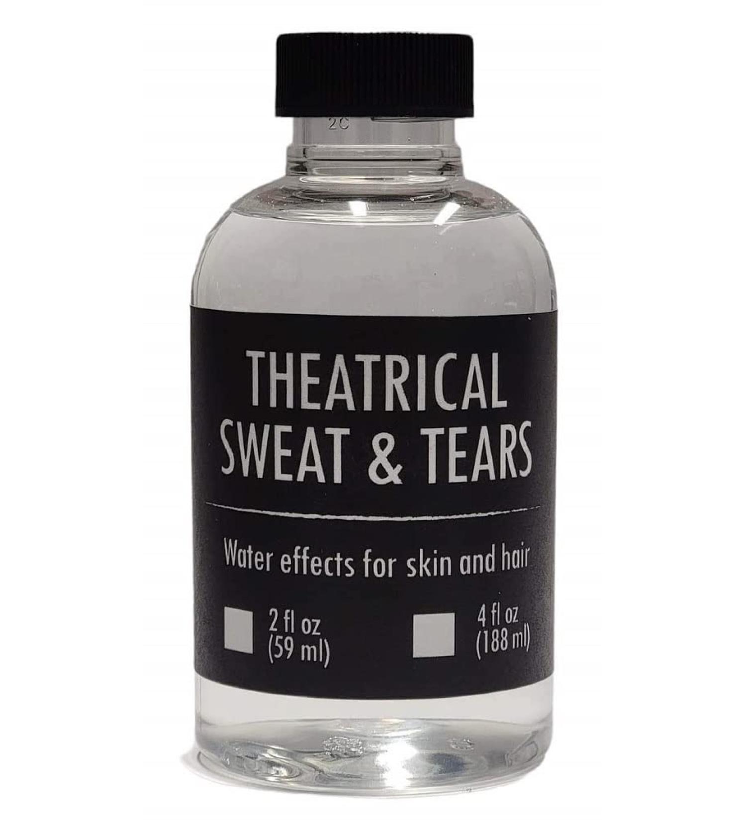 Theatrical Sweat and Fake Tears - Special FX Makeup - Clear Thick Liquid Creates Movie Quality Fake Tears  Fake Perspiration  Beads of Water  and Wet Hair Look. Slow-Drying  Oil Free. Stays looking Wet. Vegan Non-Toxic. ...