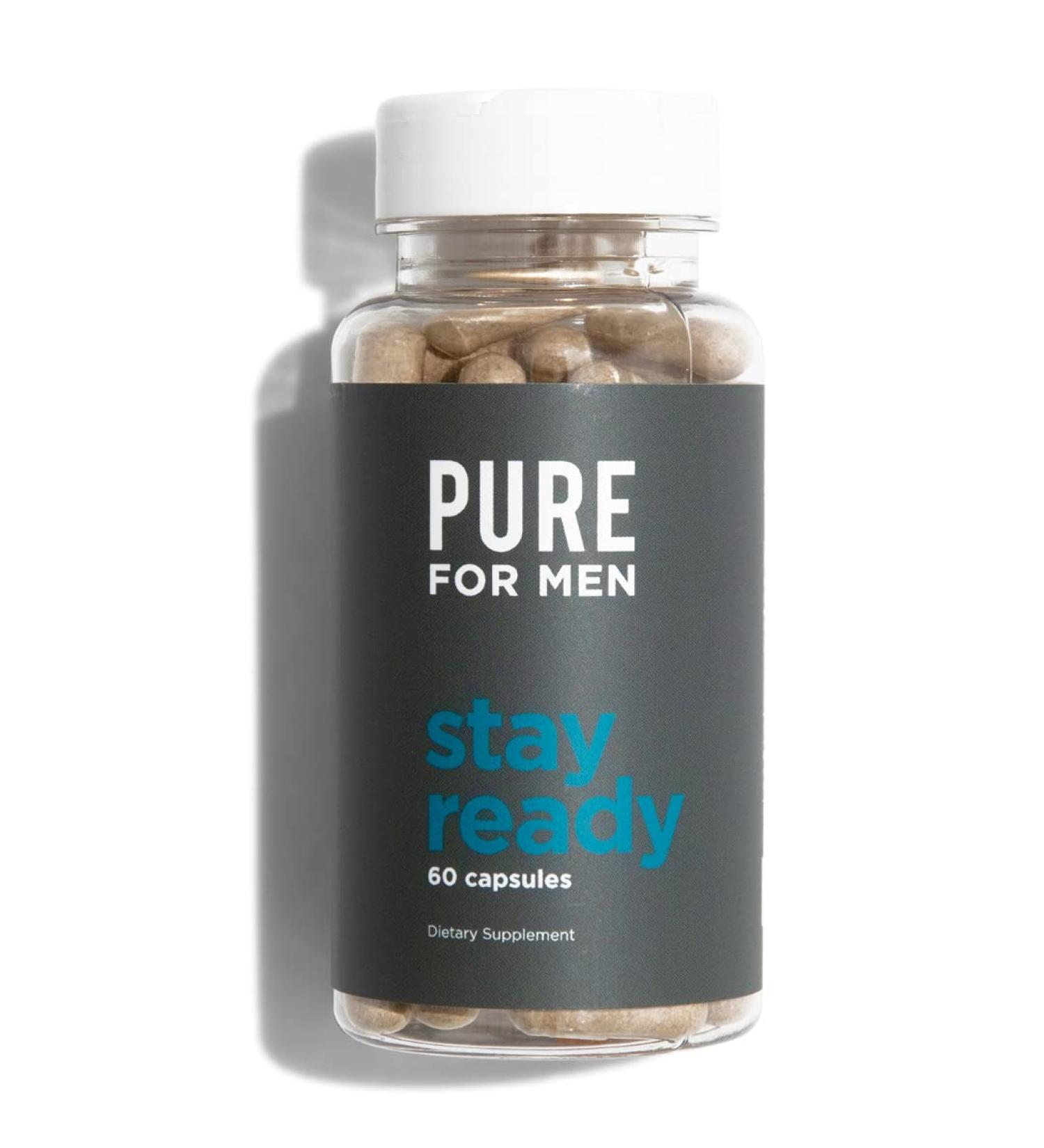 Pure for Men Stay Ready Fiber Supplement - 60 Capsules | Digestive Health & Wellness - Buy Online on GoSupps.com