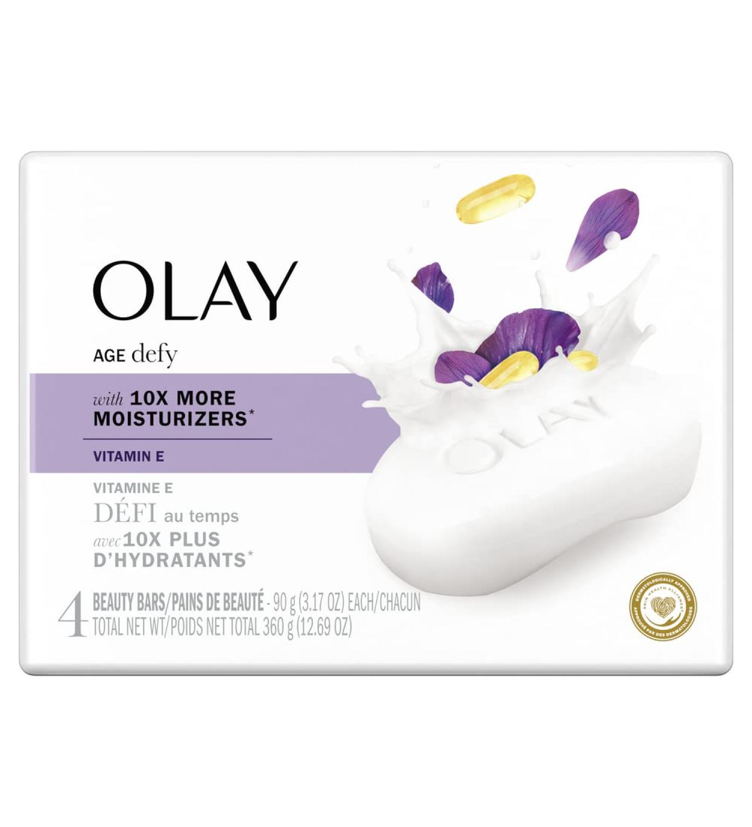 Olay Age Defying Beauty Bar Soap 4 ct - Hydrating and Nourishing Formula - Buy Online on GoSupps.com