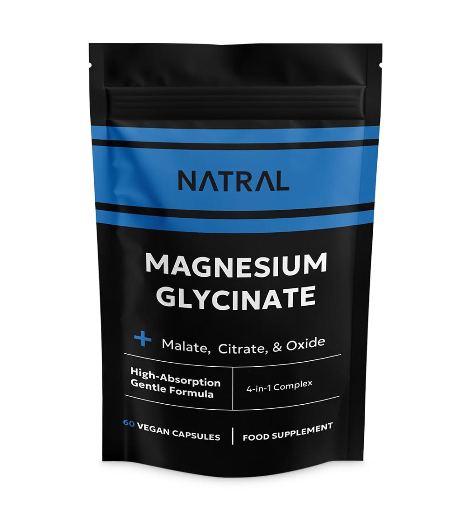 Magnesium Glycinate 4-in-1 Complex with Bisglycinate Citrate Malate and Oxide- Superior Absorption - 60 Vegan Capsules - for Sleep & Muscle Function - Buy Online on GoSupps.com