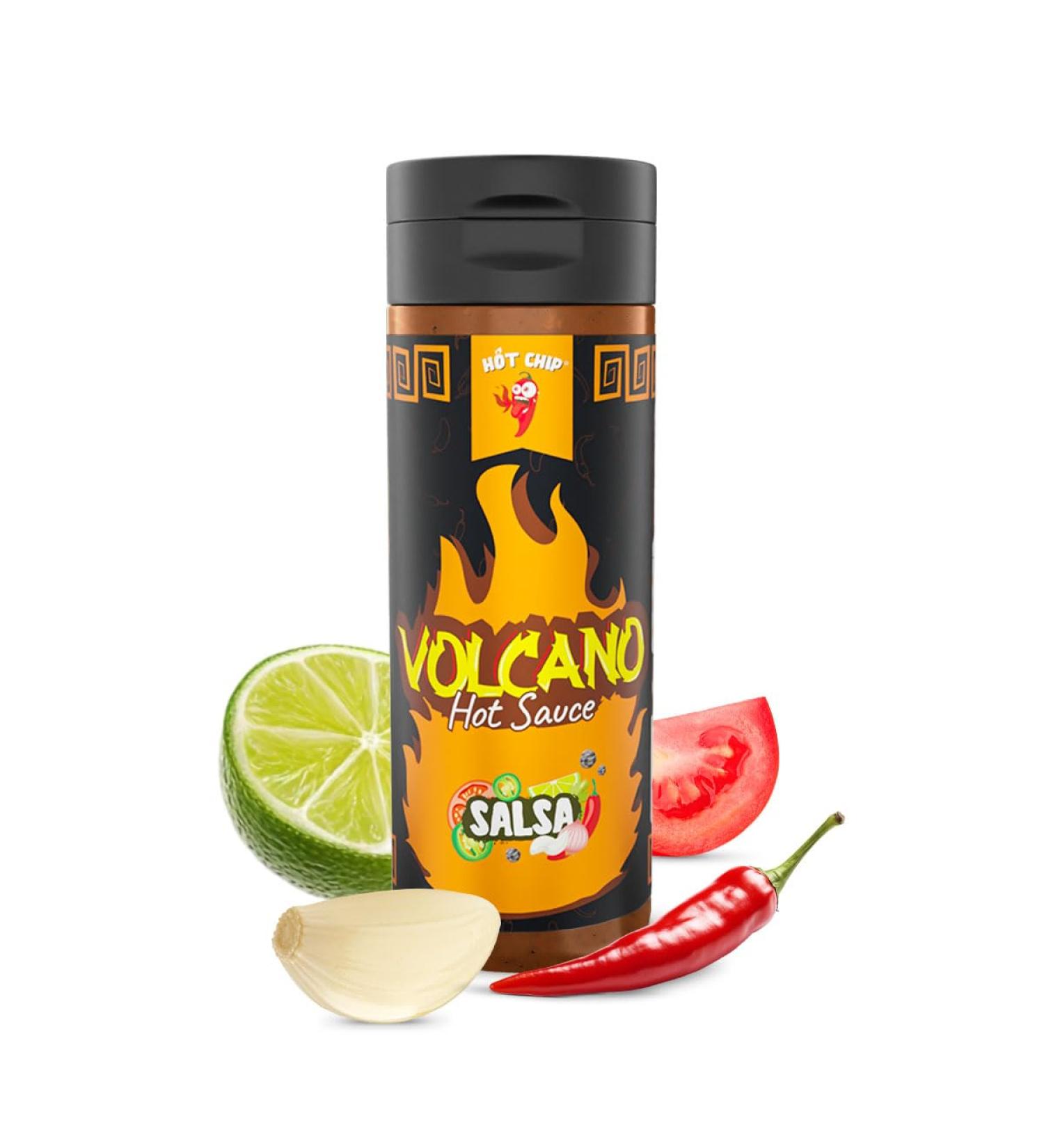  HOT CHIP HOT-CHIP Hot Salsa Sauce 270 ml - With Jolokia Bhut - Extra Spicy for Meat Nachos Pasta Vegetables and Chillies without Additives - Classic for BBQ and Cooking - Buy Online on GoSupps.com