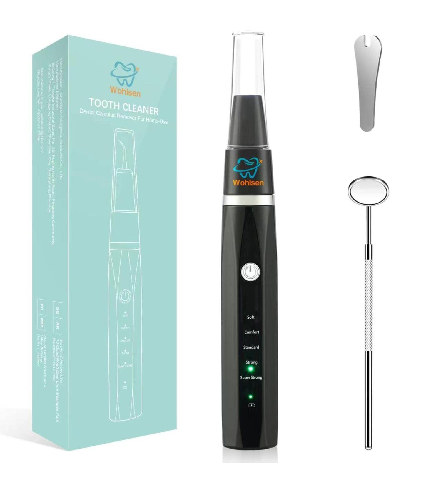 Wohlsen Tooth Cleaning Set - 5 Intensities IPX7 Waterproof Low Noise USB & LED Display - Ideal for Home & Travel - Buy Online on GoSupps.com