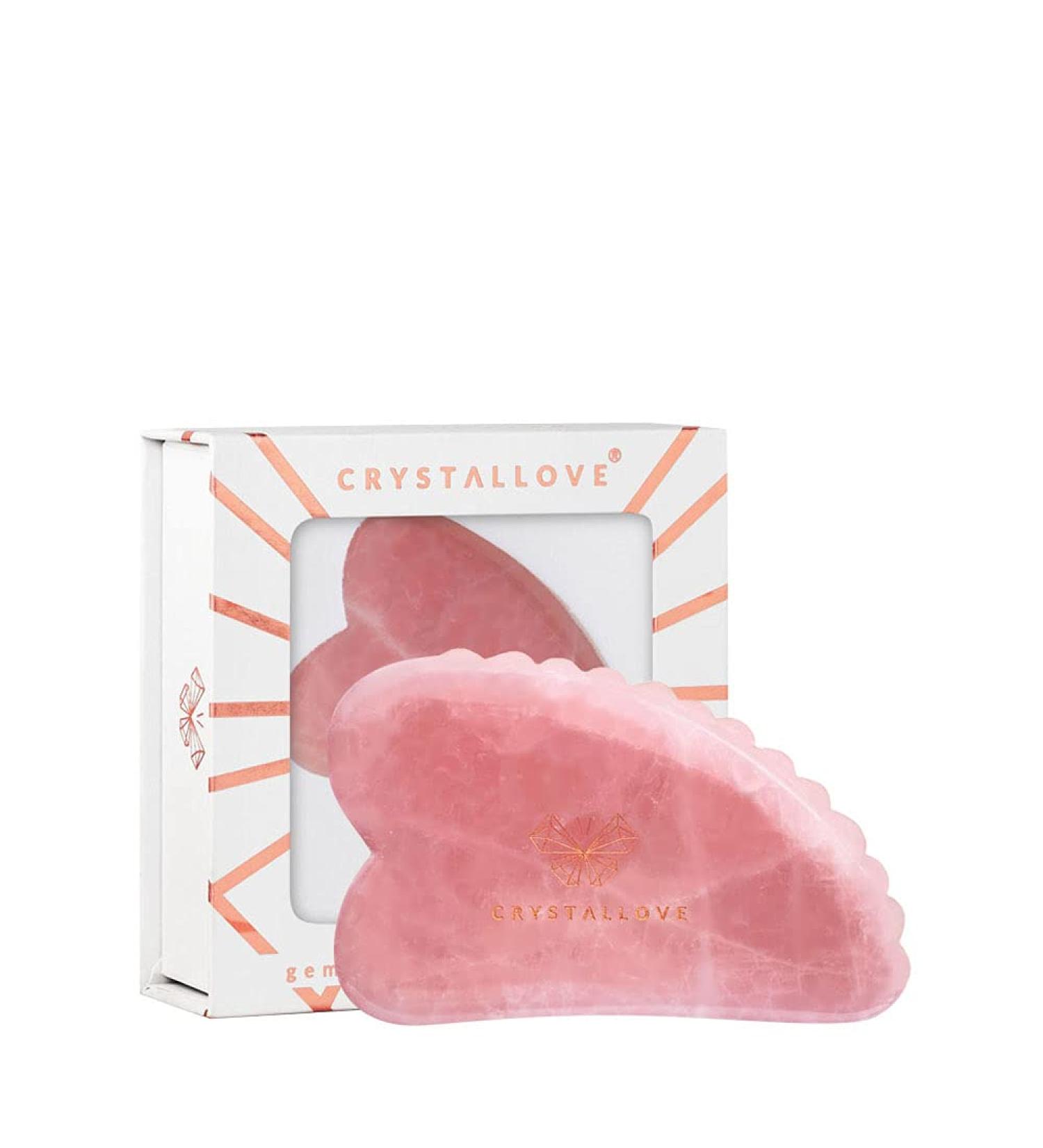 CRYSTALOVE 3D Gua Sha - Rose Quartz Facial Massage Plate for Radiant Skin | International Shipping - Buy Online on GoSupps.com