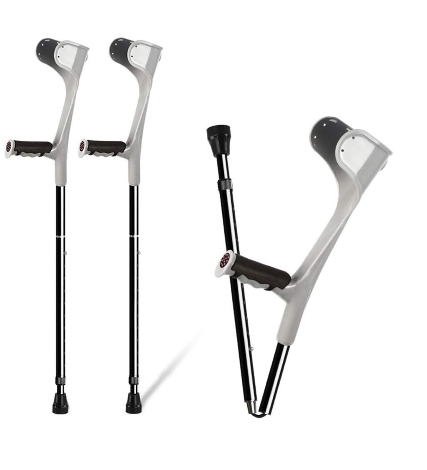Folding Adult Forearm Crutches Portable Collapsible Medical Arm Cuff Crutch Height Adjustable Lightweight Aluminum Alloy Elbow Walker Fashionable Bathing in Sunlight Grey 2Pcs - Buy Online on GoSupps.com