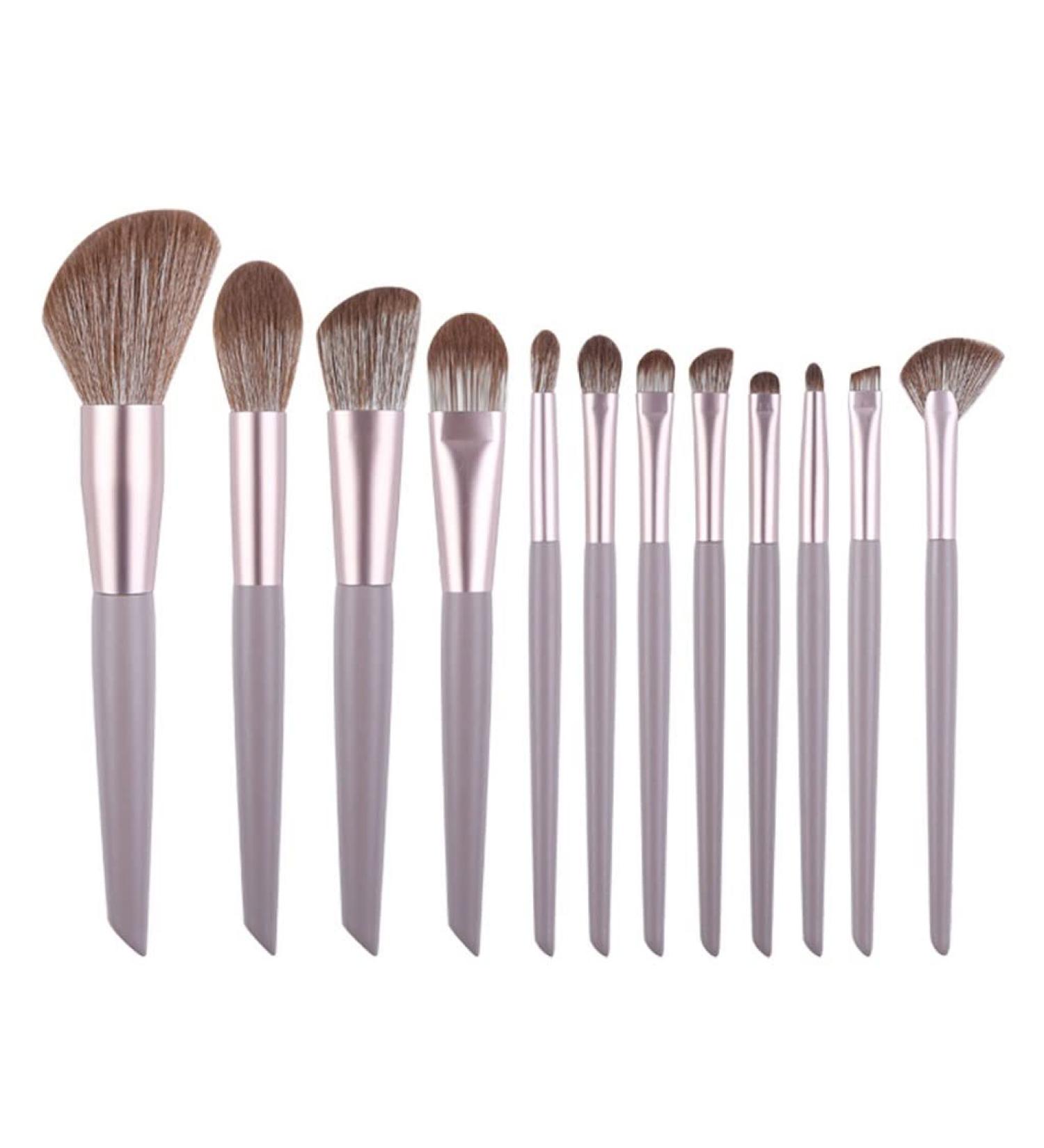 12-Piece Beauty Tools Foundation & Eye Shadow Brush Set - Slant Cut Makeup Brushes for Flawless Application | International Shipping Available - Buy Online on GoSupps.com