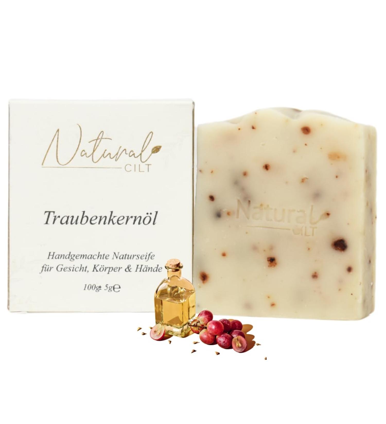 Natural Cilt Grape Seed Soap - 100% Natural Handmade Shower Soap for All Skin Types - Certified & Chemical-Free - 100g (1 Pack) - Buy Online on GoSupps.com