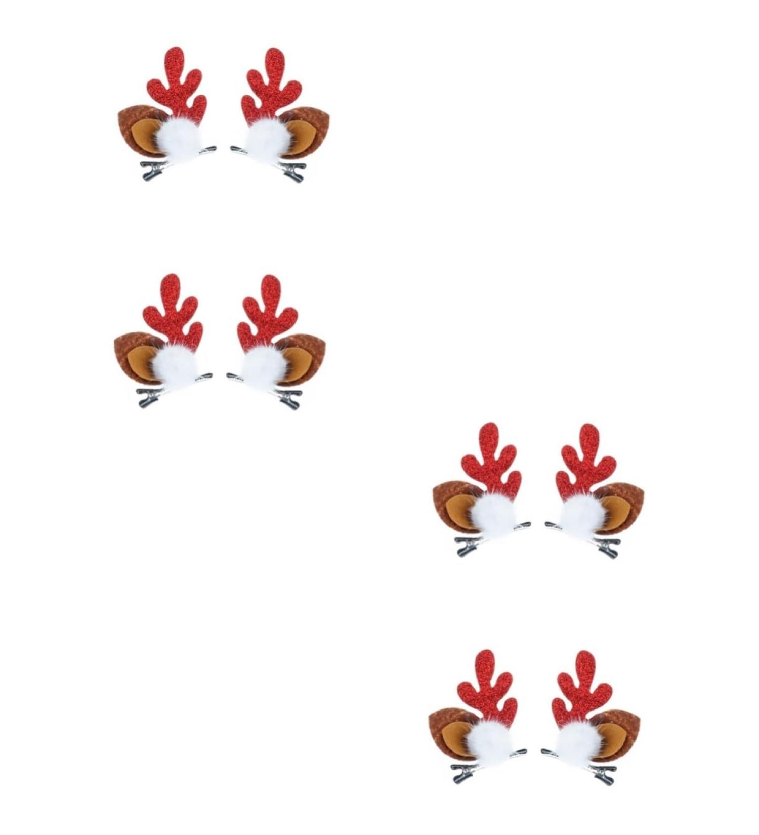 minkissy 4 Pairs Christmas Antler Hair Reindeer Hair Clips Reindeer Cosplay Costume Reindeer Barrette Hair Clips for Girls Party Headdress Antlers Headband Flocked Plastic Woman - Buy Online on GoSupps.com