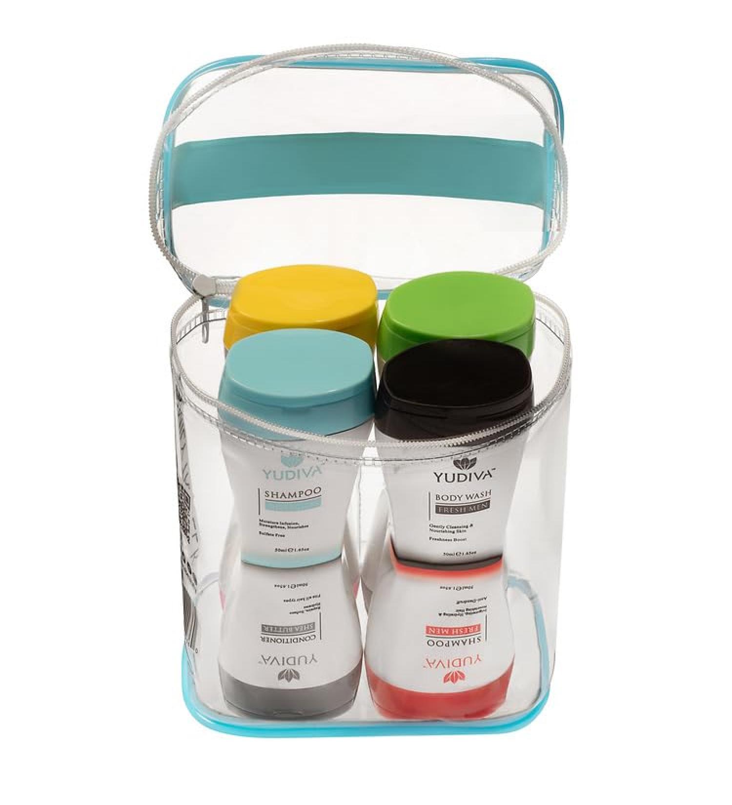 YUDIVA Family Travel Kit - includes 8 different products for men women kids & baby's: shampoos conditioners body washes body lotions/TSA approved - Buy Online on GoSupps.com