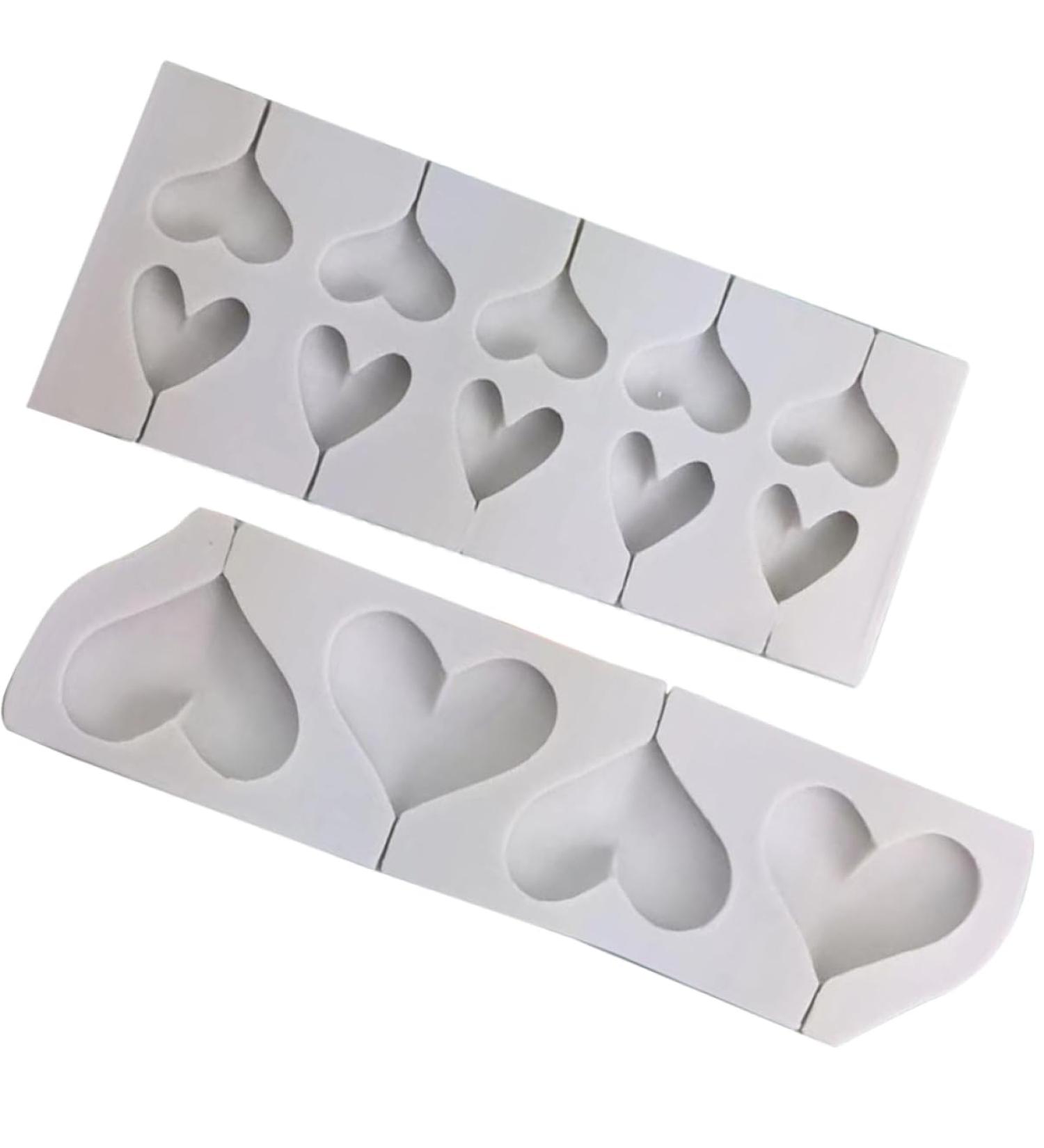 Alipis 2pcs Heart Shaped Silicone Mold Heart Lollipop Candy Molds Silicone Chocolate Molds Hard Candy Sucker Mold Heart Lollipop Molds Decor Clay Kitchen Supplies Silica Gel White Jelly - Buy Online on GoSupps.com