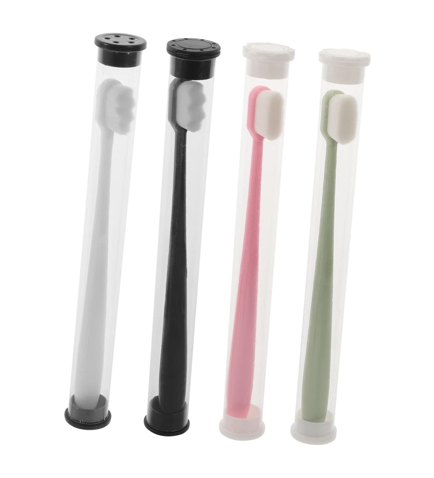 Fomiyes Soft Bristle Toothbrush Set - 4 Pieces with Peppermint Flavor - Travel-Friendly Household Cleaning Brushes - Color-Sorted - Ideal for Adults - Buy Online on GoSupps.com