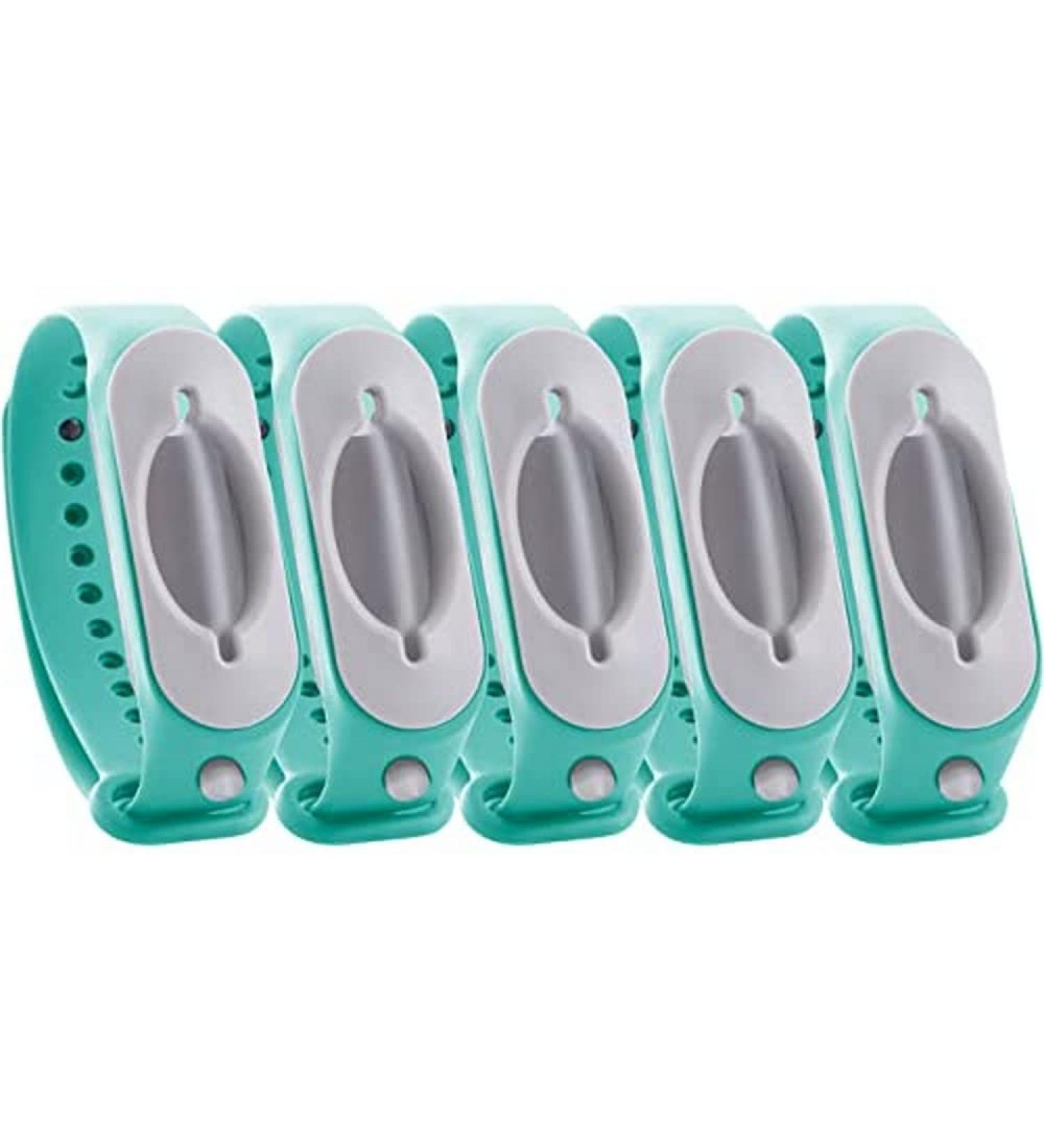 Cleanbrace Disinfection Bracelet 5-Pack (Green) | Portable Hand Sanitizer Solution with Refills | Ideal for On-the-Go Hygiene - Buy Online on GoSupps.com