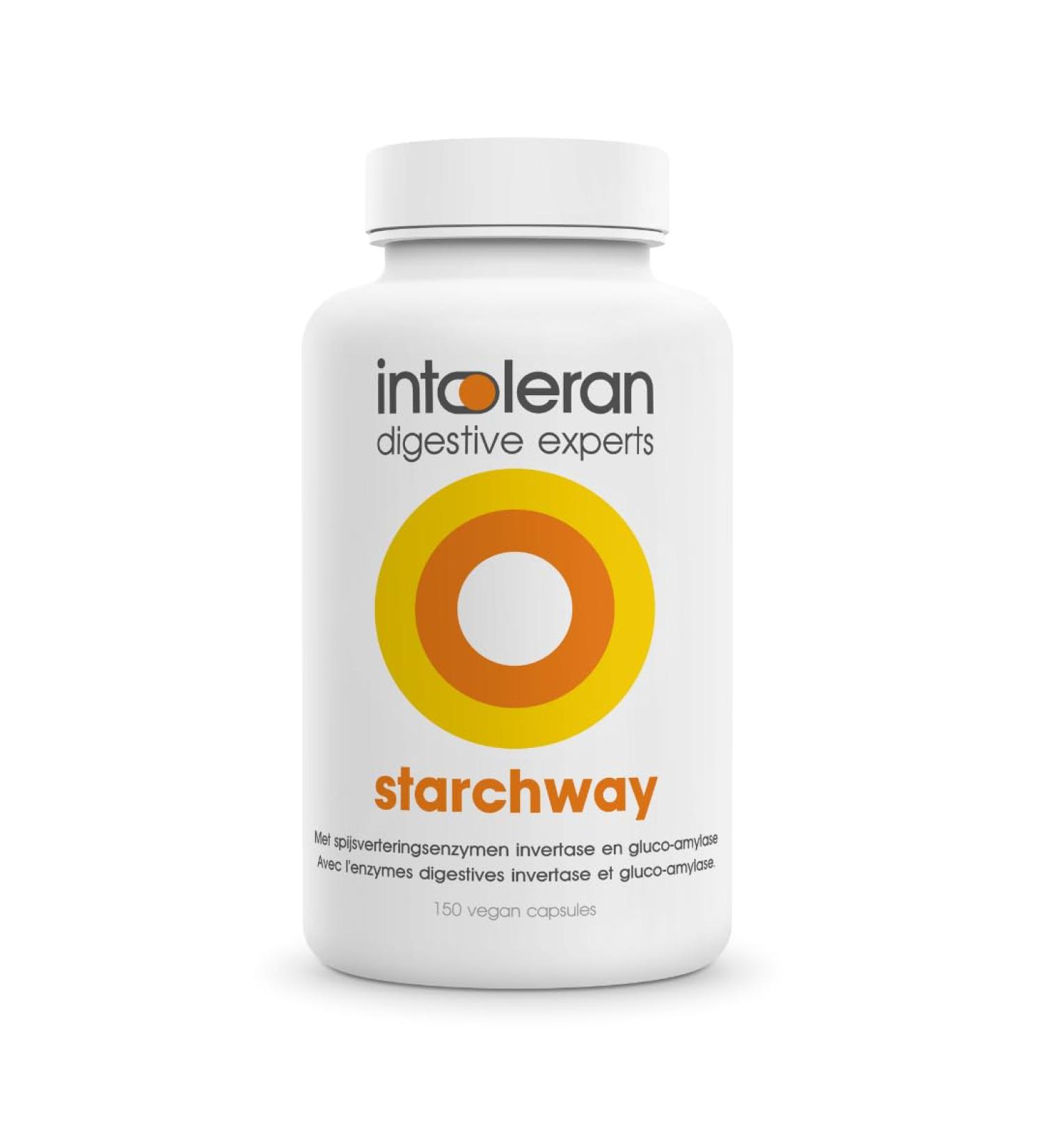 Intoleran Starchway Digestive Enzymes - 150 g lules | Compl ment alimentaire pour l'amidon et au saccharose | Aide dig rer les sucres et les f culents | LOW FODMAP - Buy Online on GoSupps.com