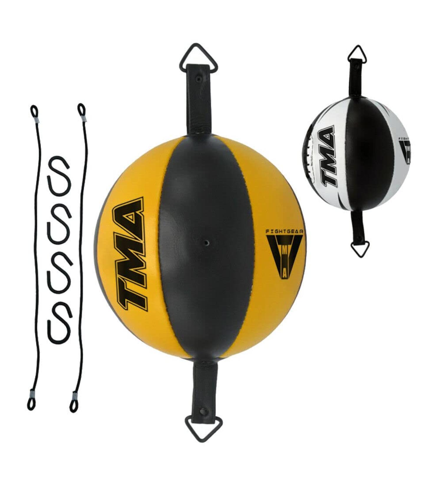 Genuine Cow Hide Leather Double End Speed Ball Boxing Floor to Ceiling Punch Bag - Yellow - Buy Online on GoSupps.com